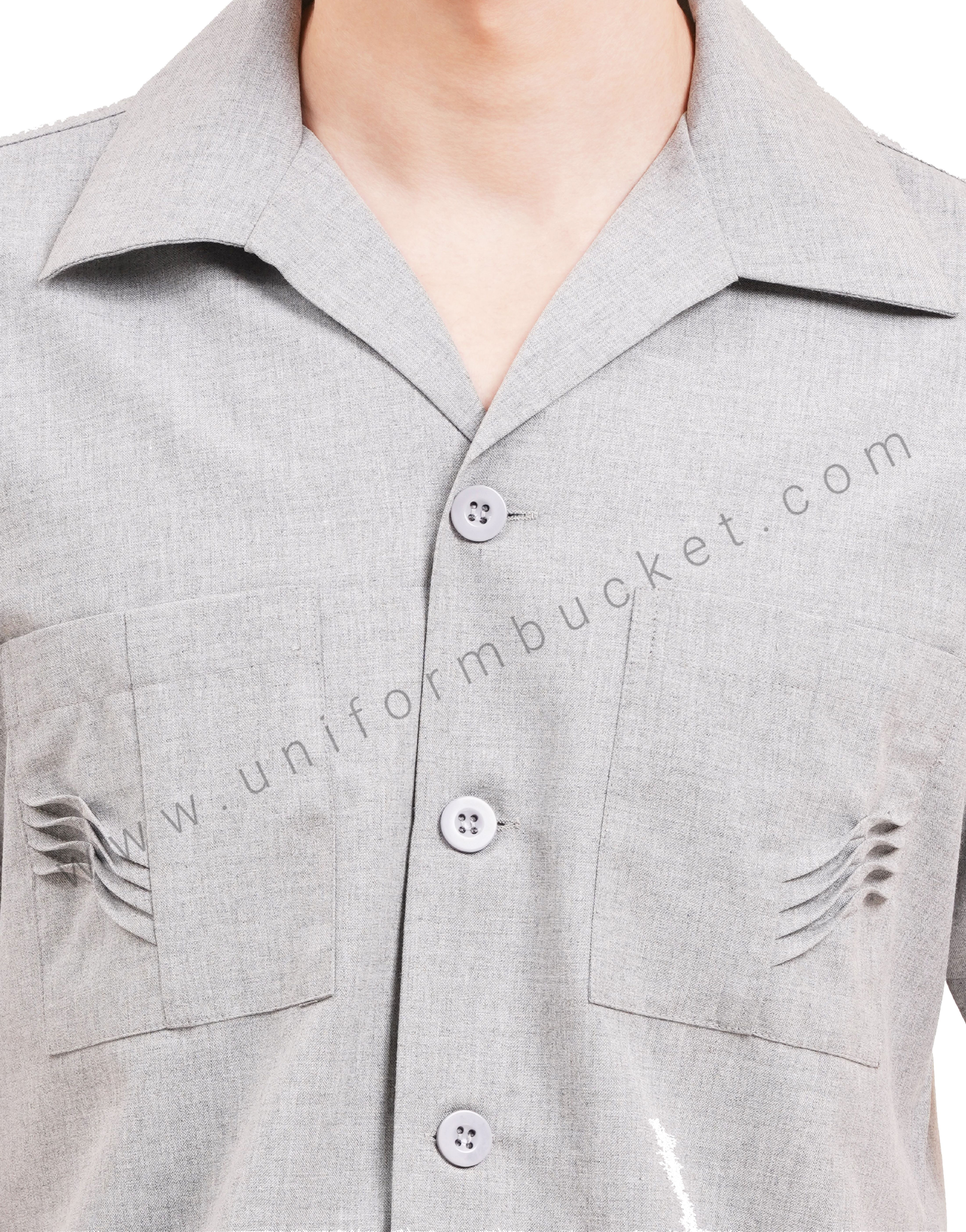 male light grey  safari shirt  with half sleeve & back slit