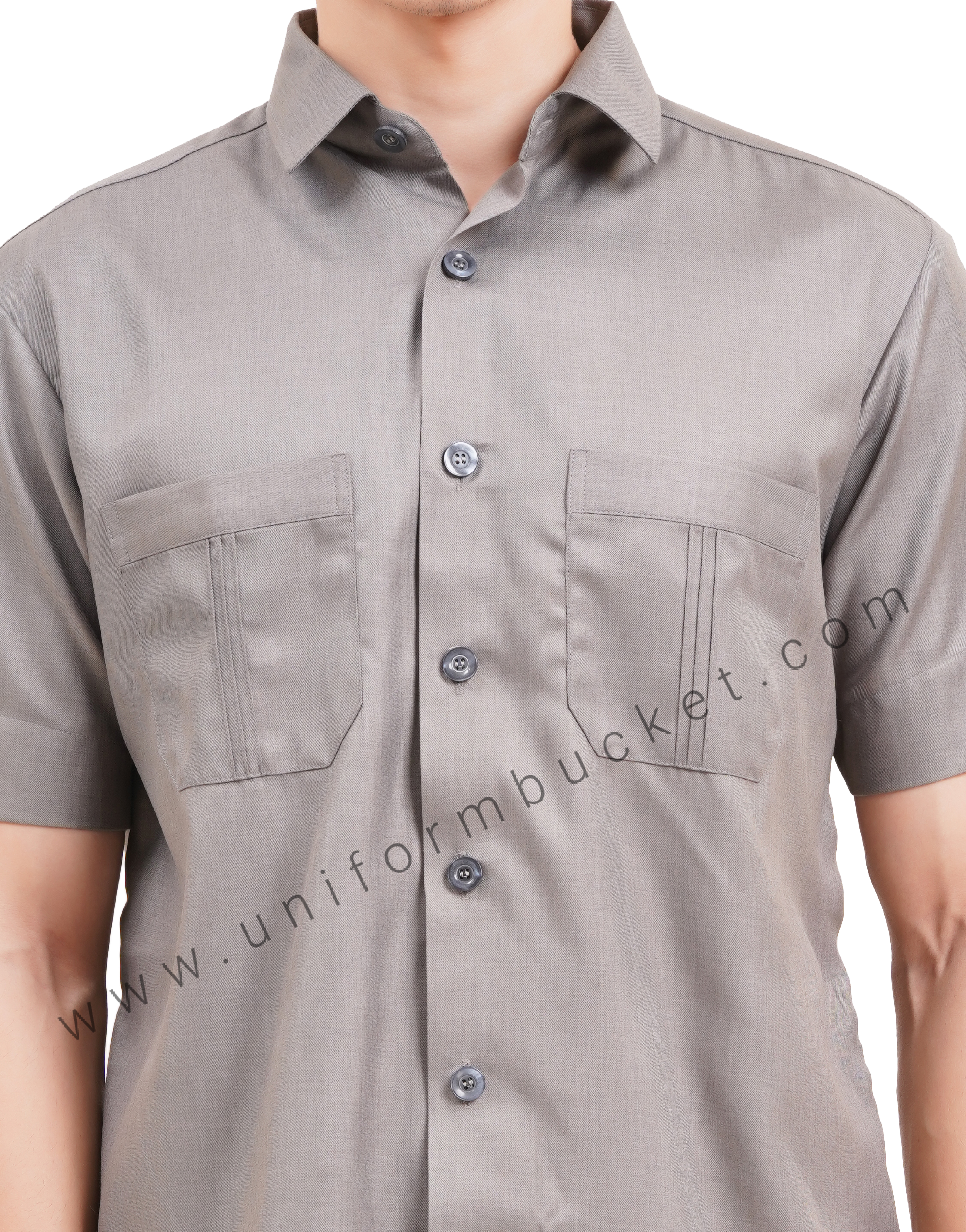male safari shirt in grey color with half sleeve