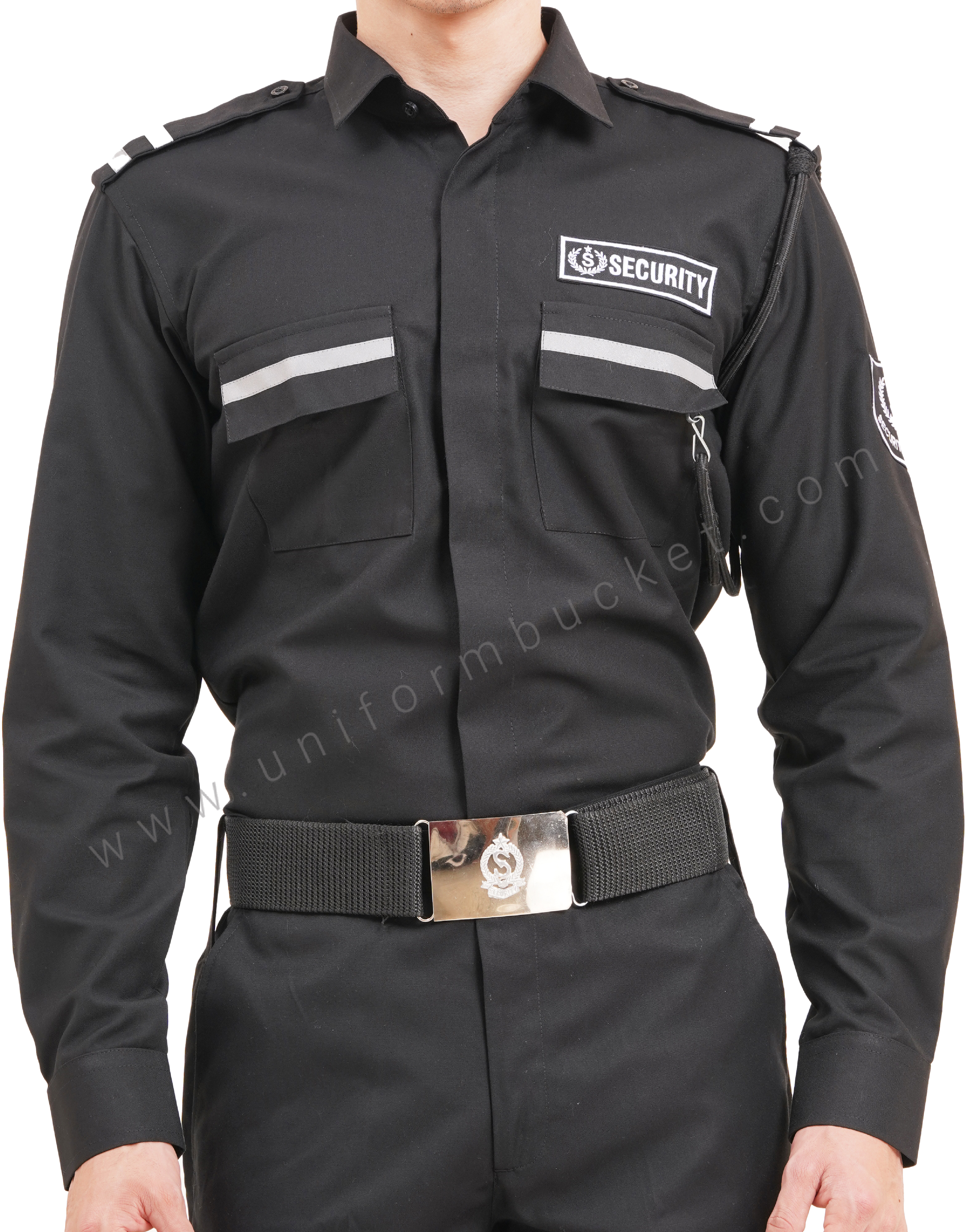 male  Security Guard Shirt  black shirt with full sleeve