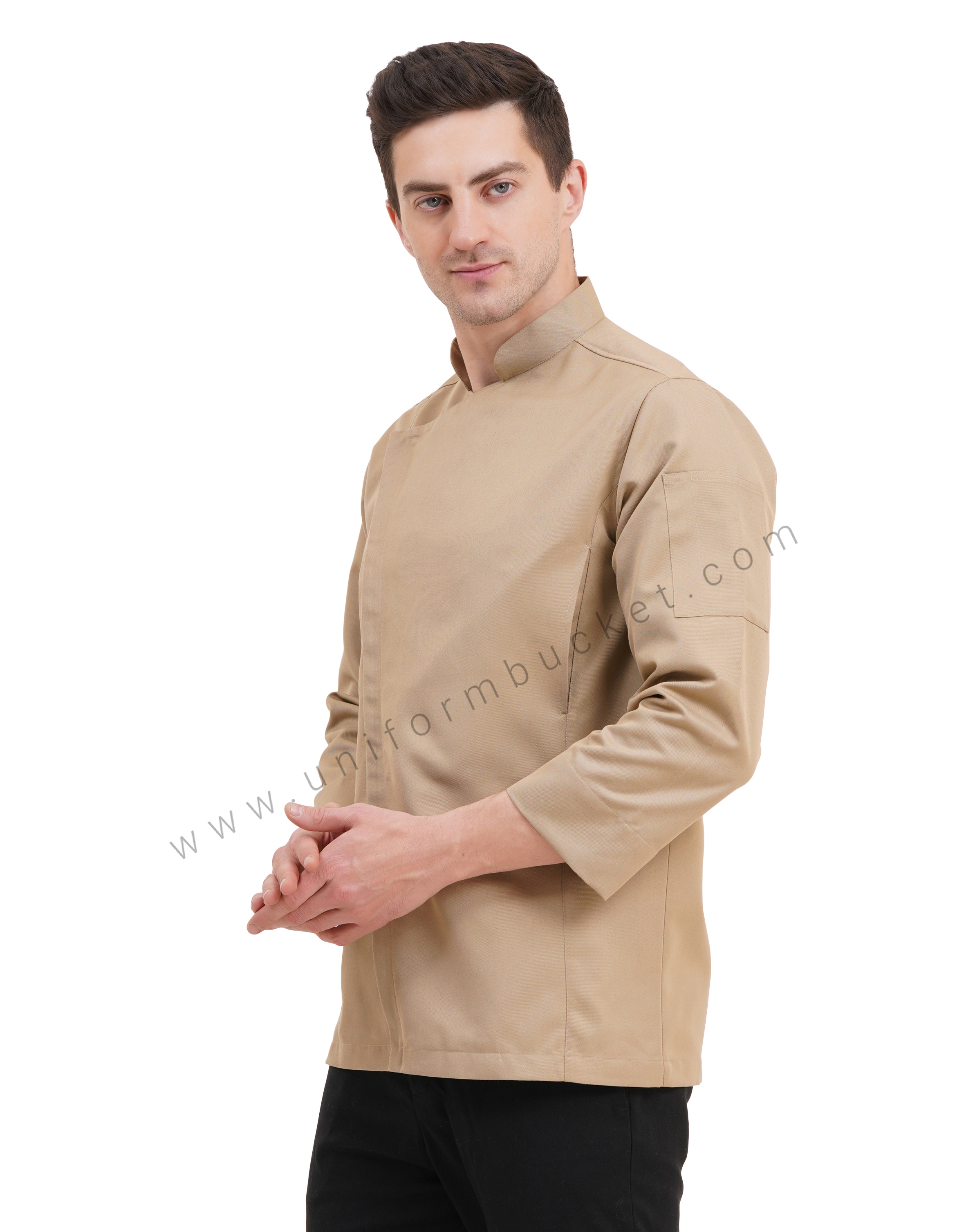 male stylish jacket look chef coat  with front zip