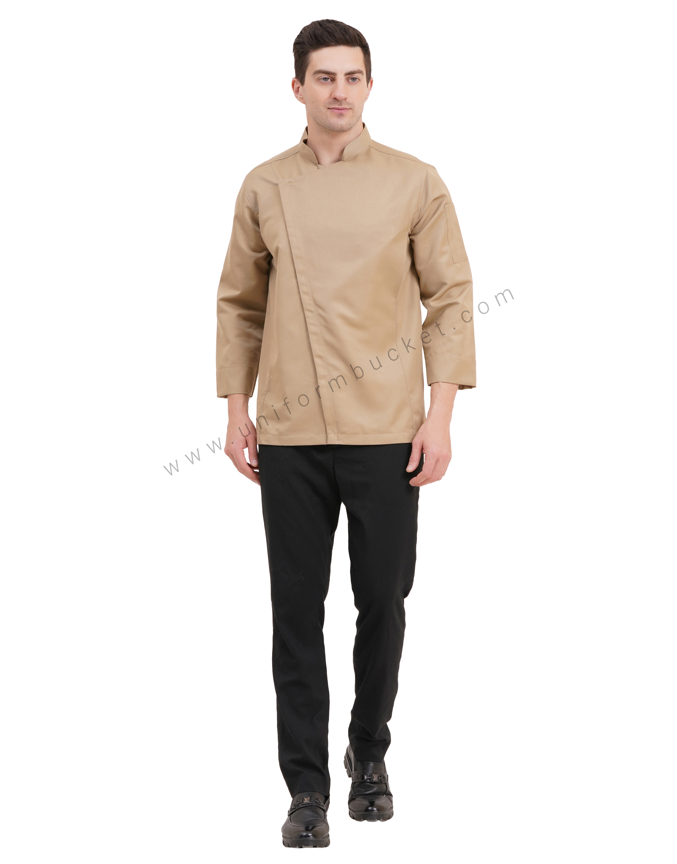 male stylish jacket look chef coat  with front zip