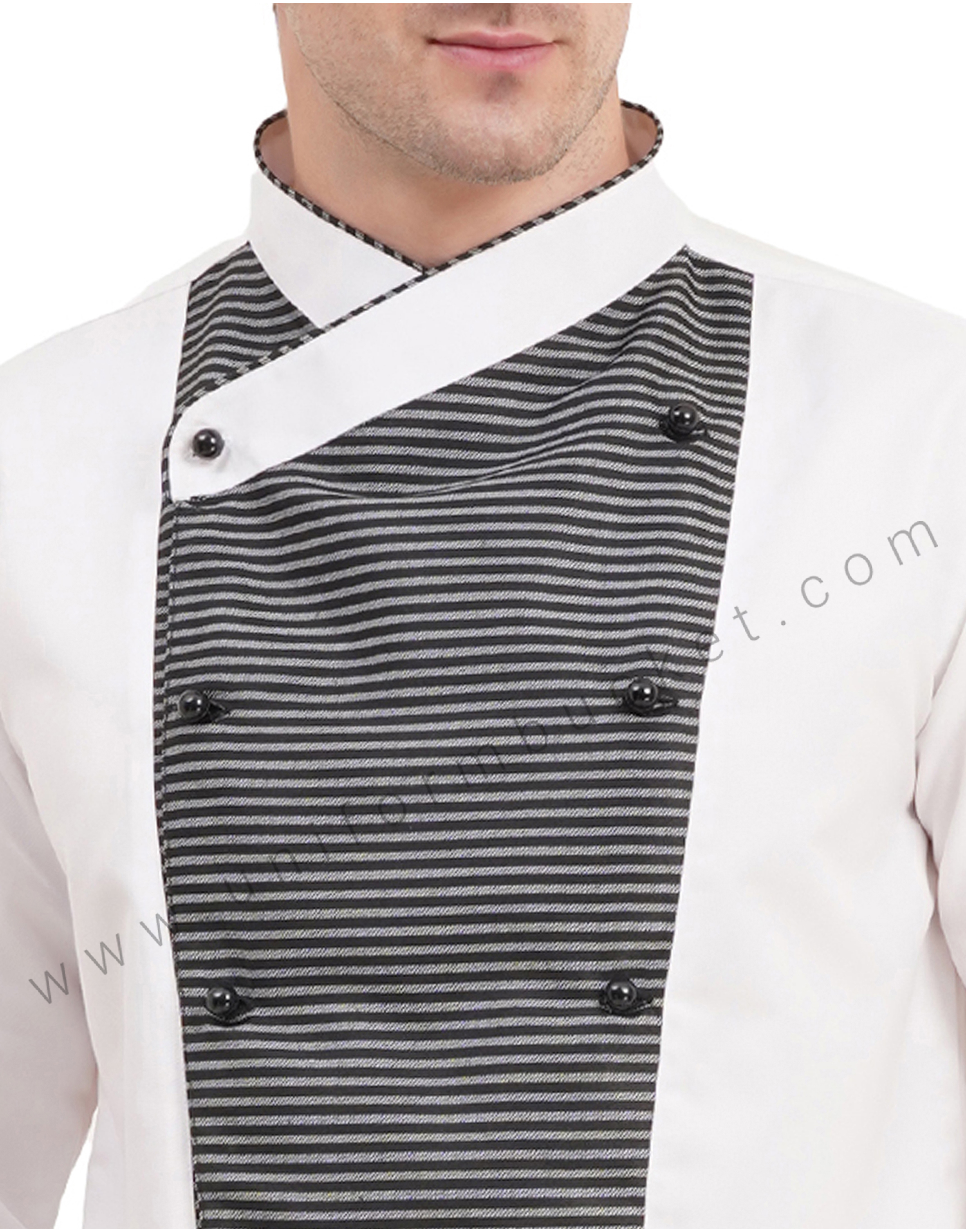 male white & Zebra Pattern  chef coat with  front removable buttons