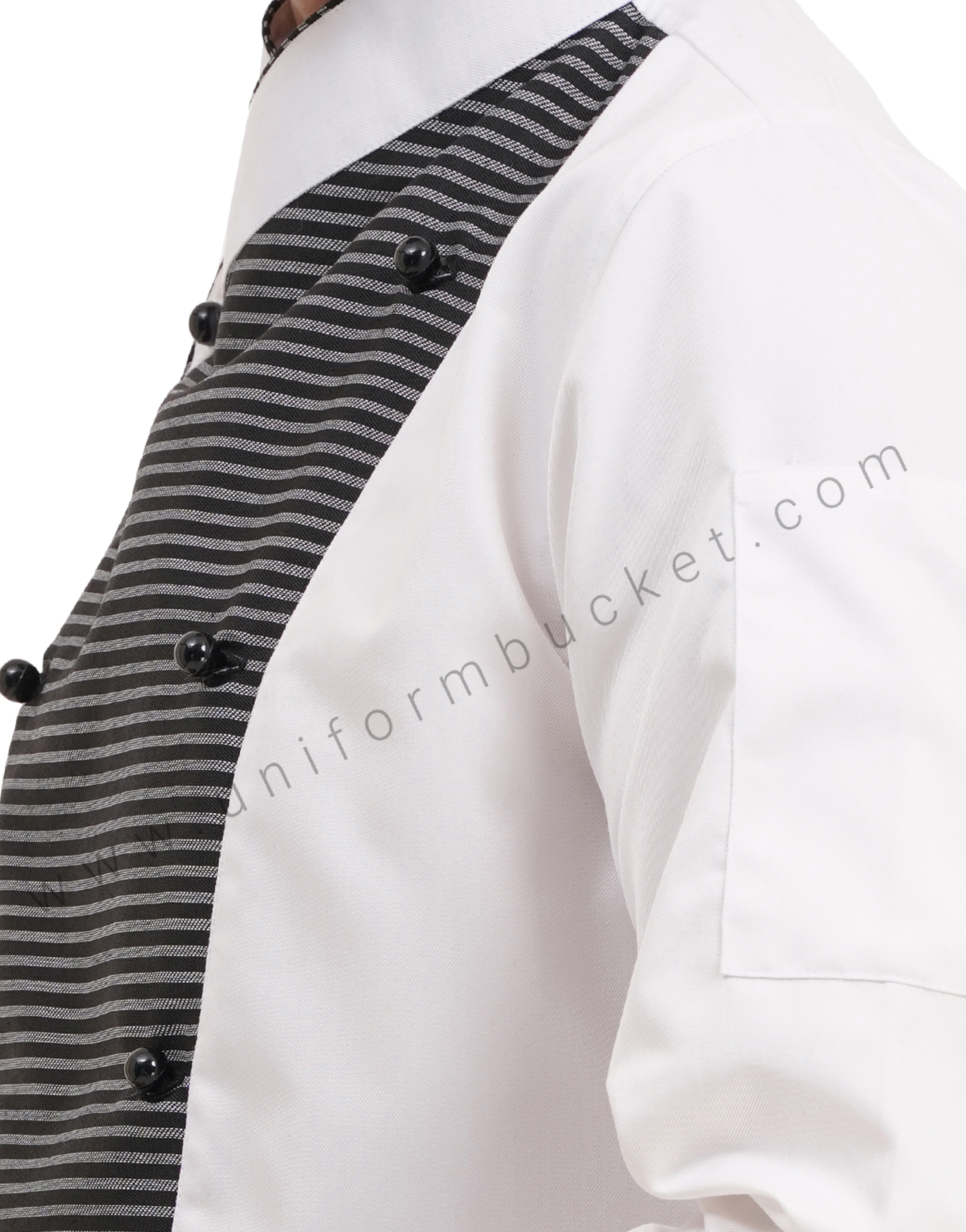 male white & Zebra Pattern  chef coat with  front removable buttons