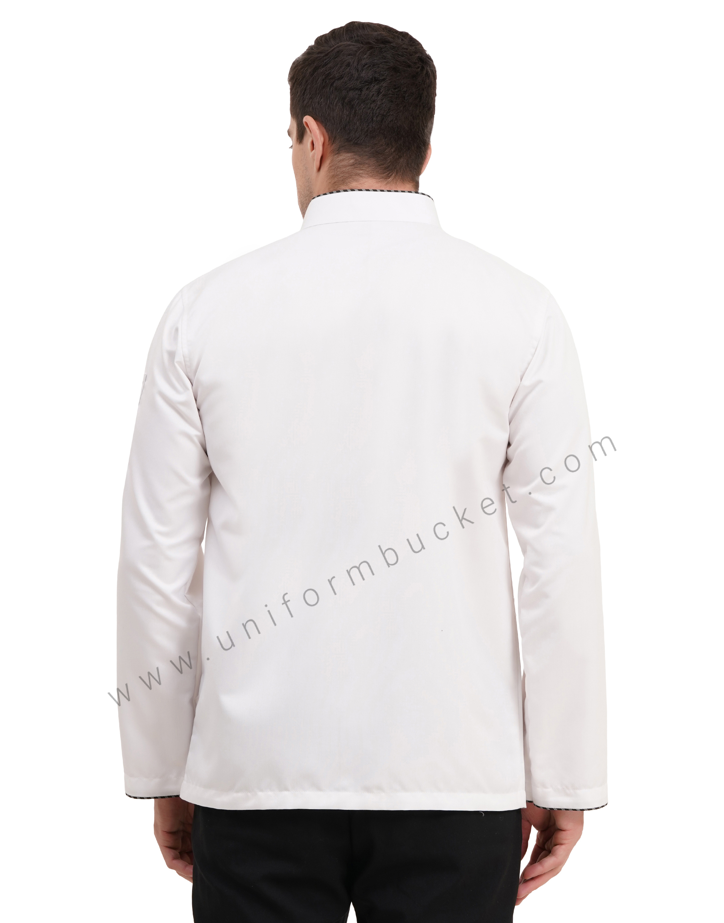 male white & Zebra Pattern  chef coat with  front removable buttons