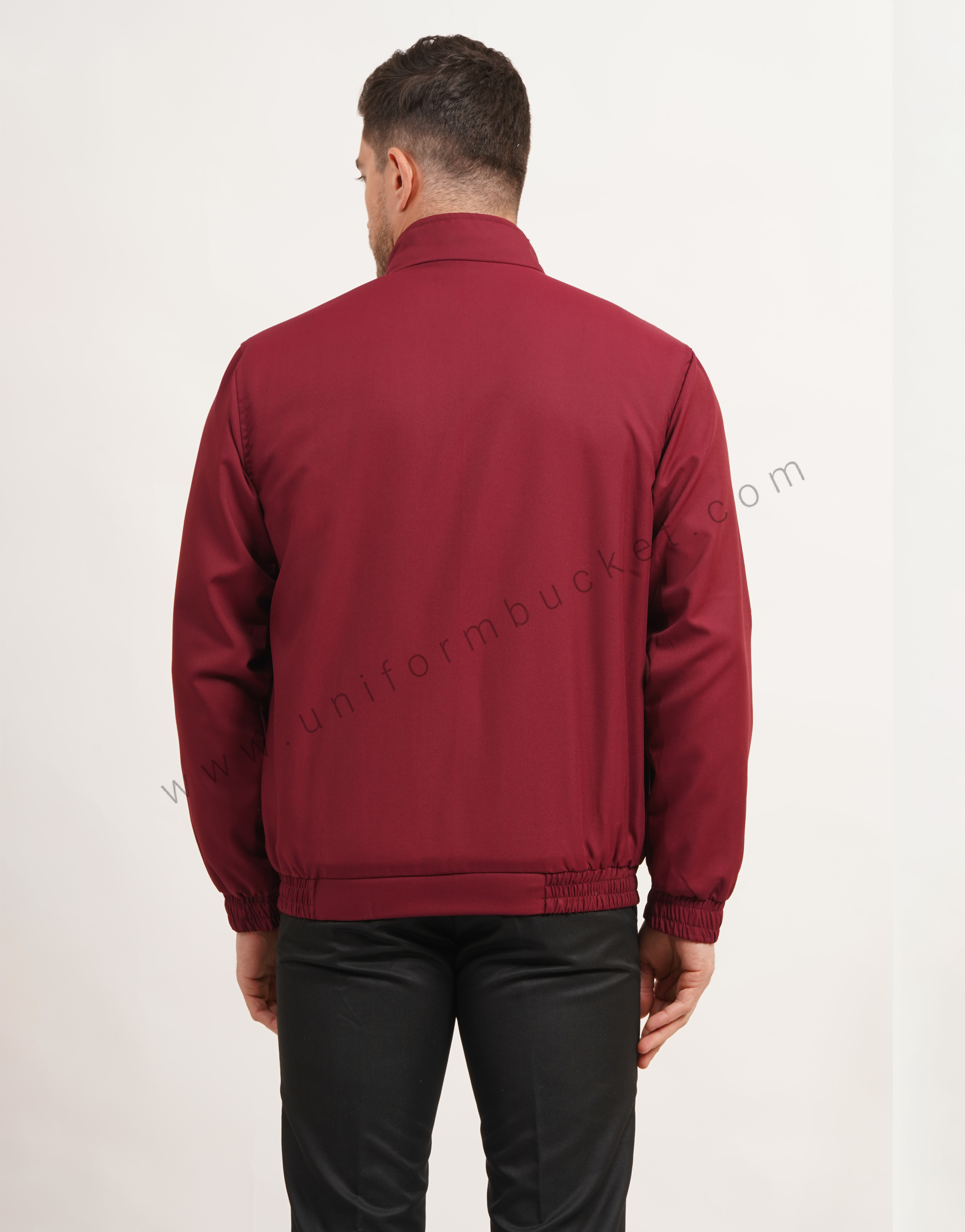 MALE WINTER MAROON  JACKET WITH FRONT & POCKET ZIP