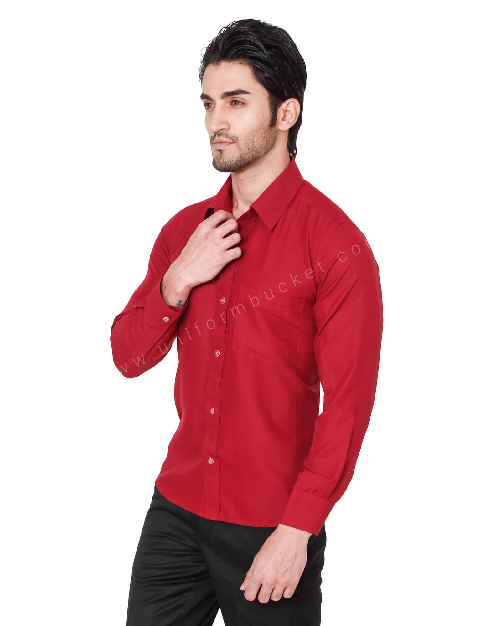 Full Sleeves Maroon Formal Shirt