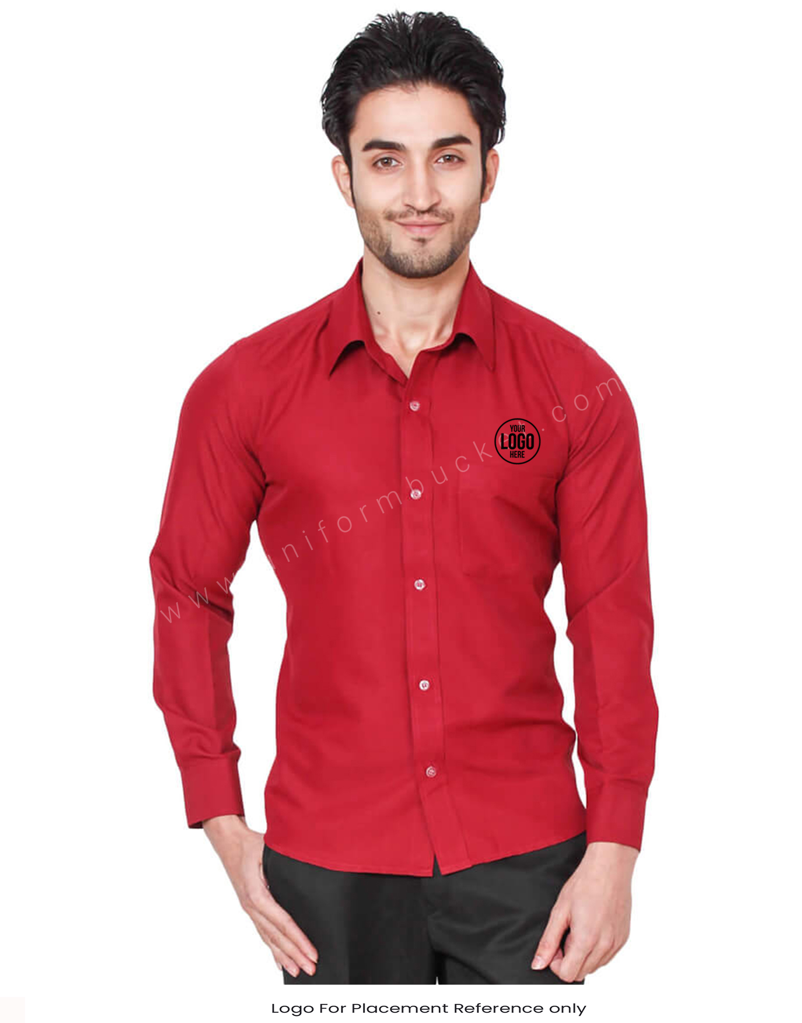 Full Sleeves Maroon Formal Shirt