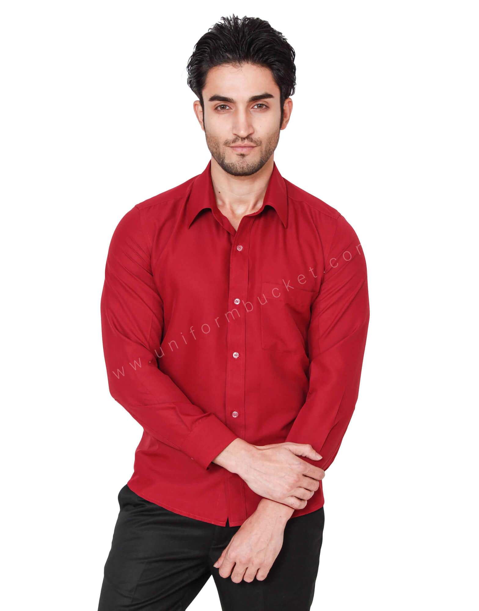 Buy Full Sleeves Maroon Formal Shirt For Men Online @ Best Prices in ...