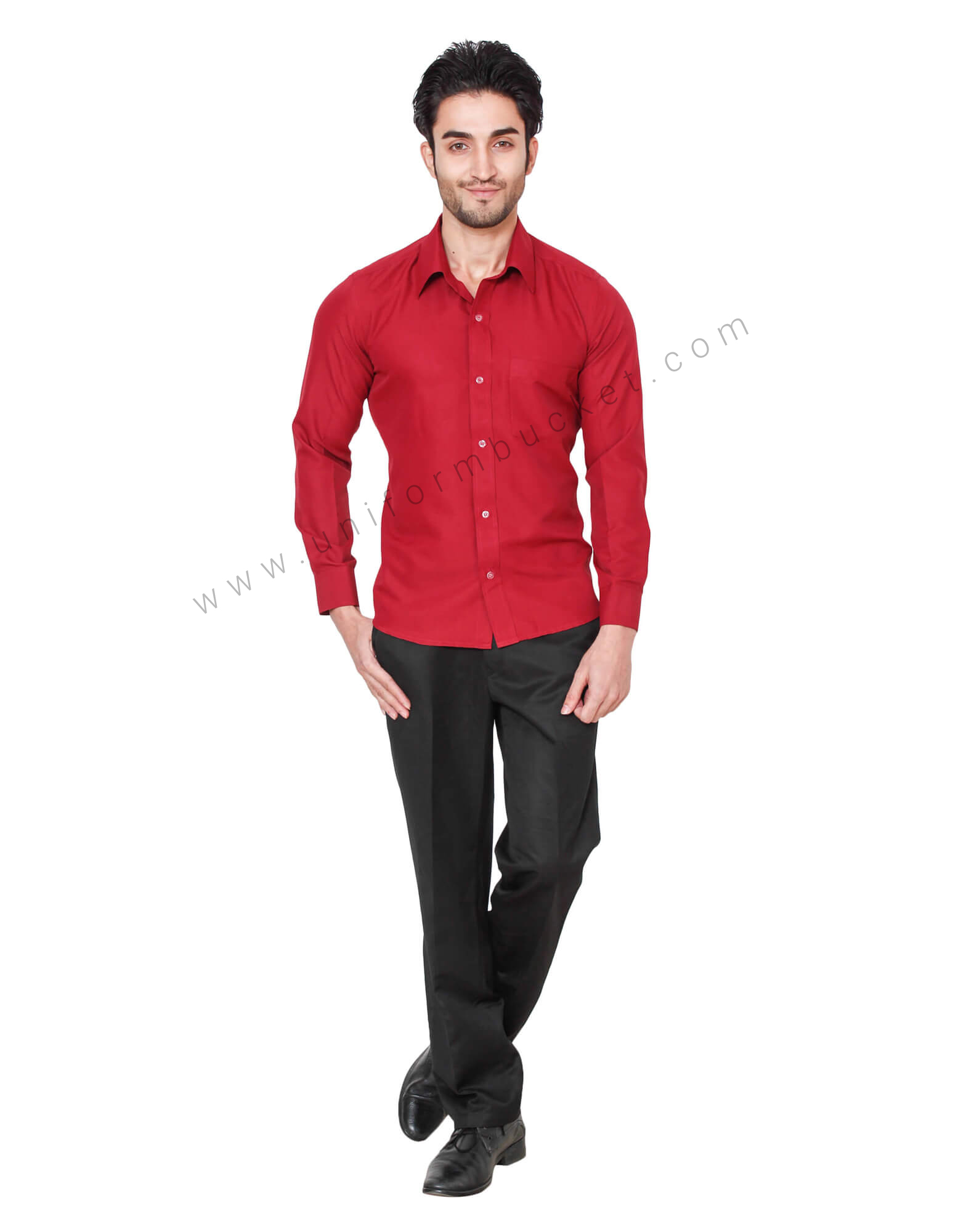 Full Sleeves Maroon Formal Shirt