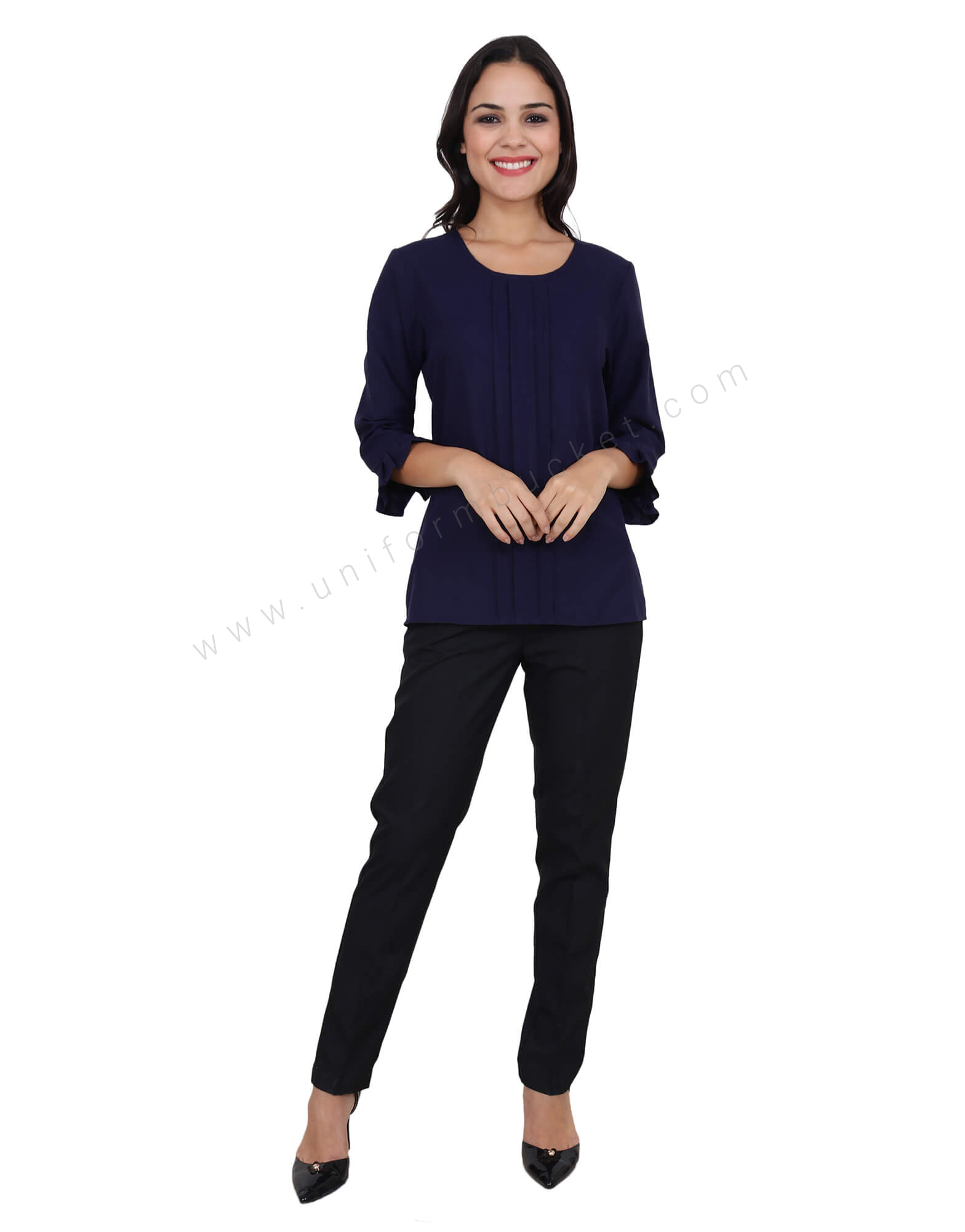 Navy Blue Four Plates Tunic Top