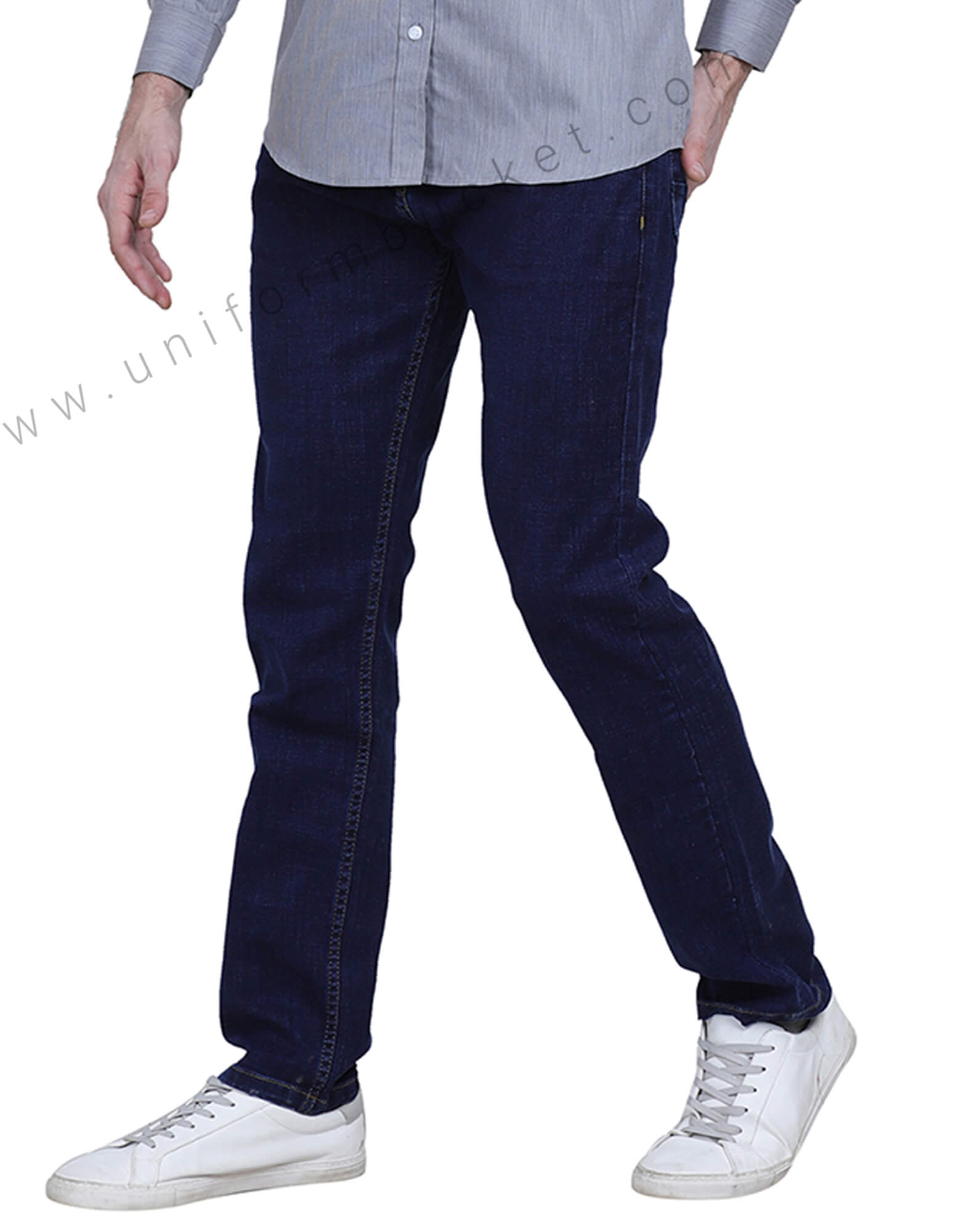 Plain dark blue sales jeans