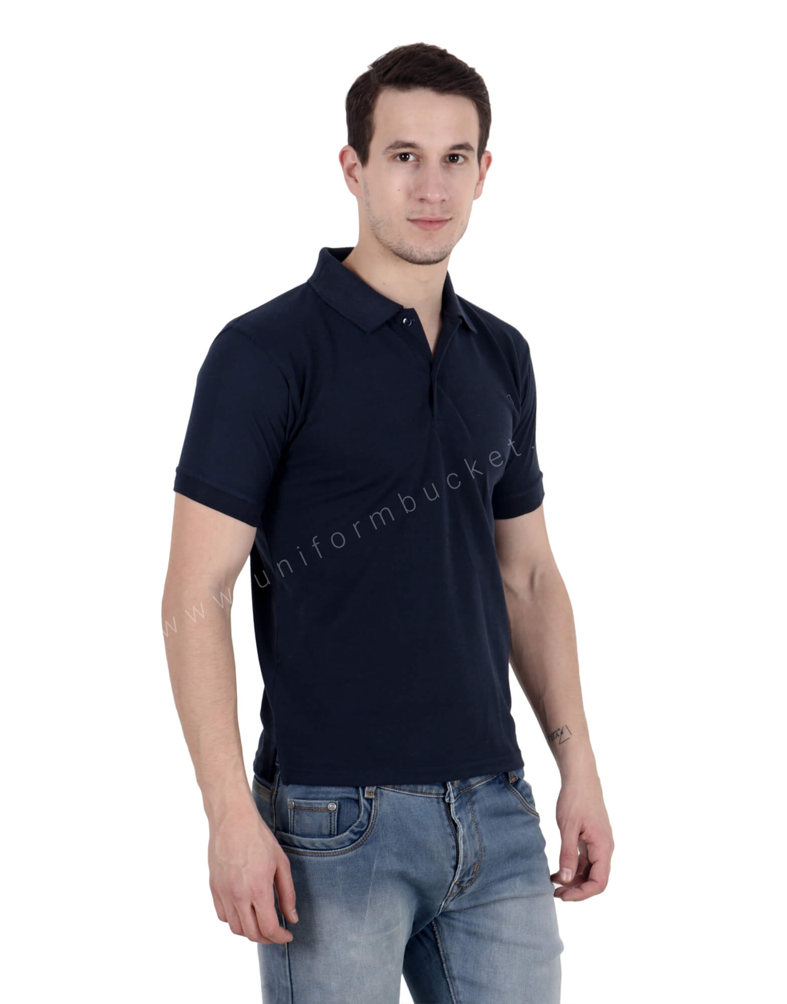 Buy Navy Blue Uniform Polo T-Shirt For Men Online @ Best Prices in ...