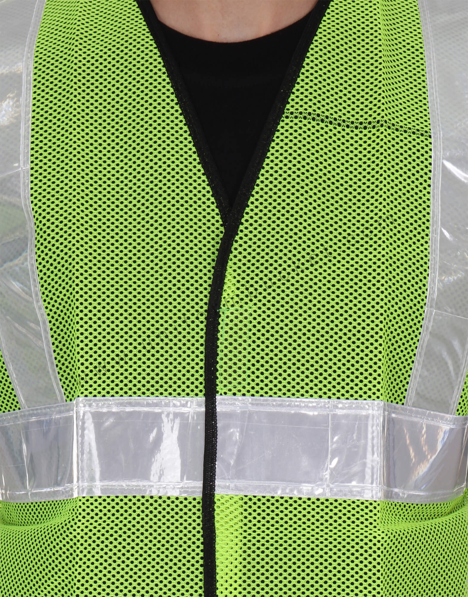 Net Safety Vest With Broad Visibility Stripes