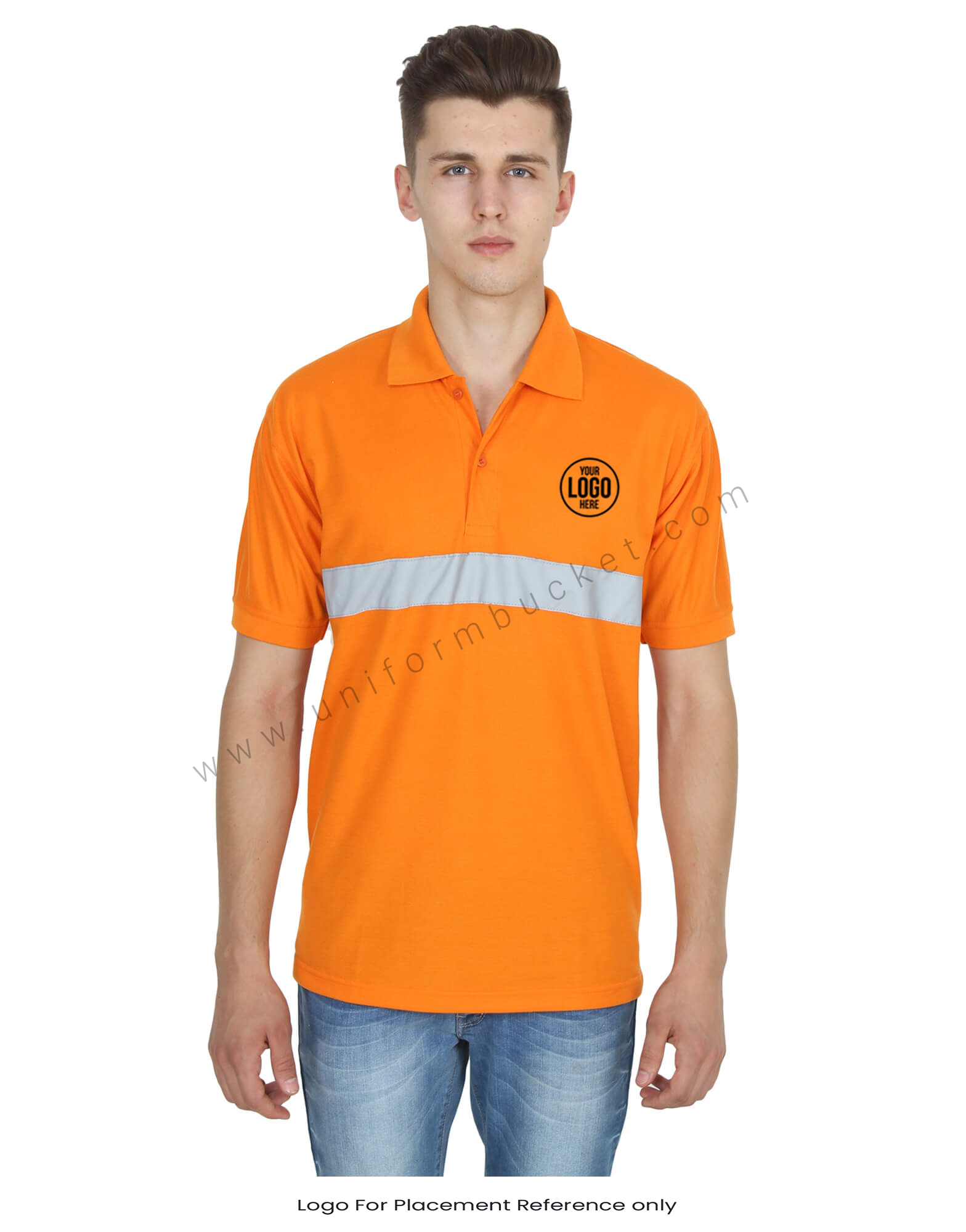 Orange Hi- Visibility Polo T- Shirt