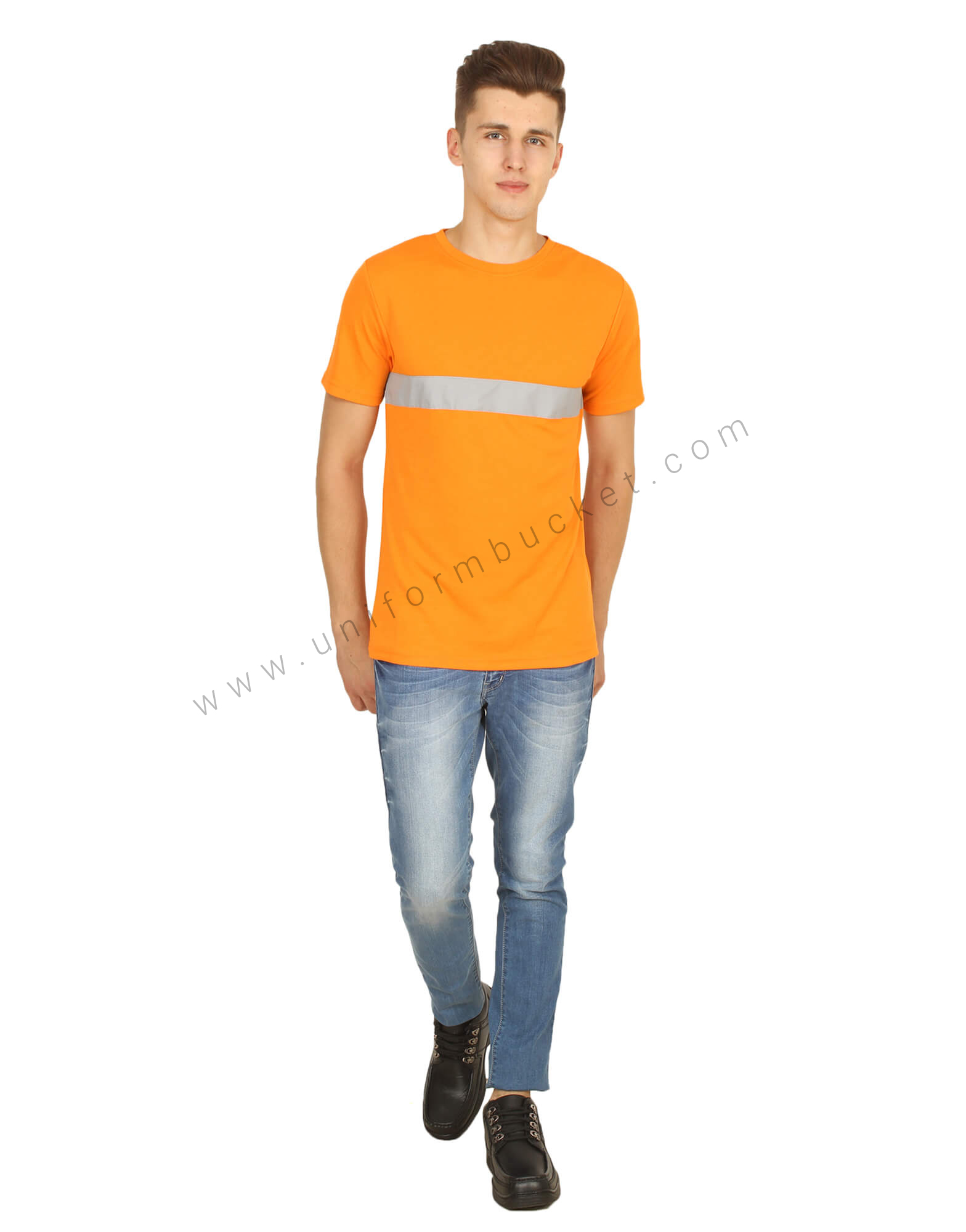 Orange Round Neck Hi- Visibility T- Shirt