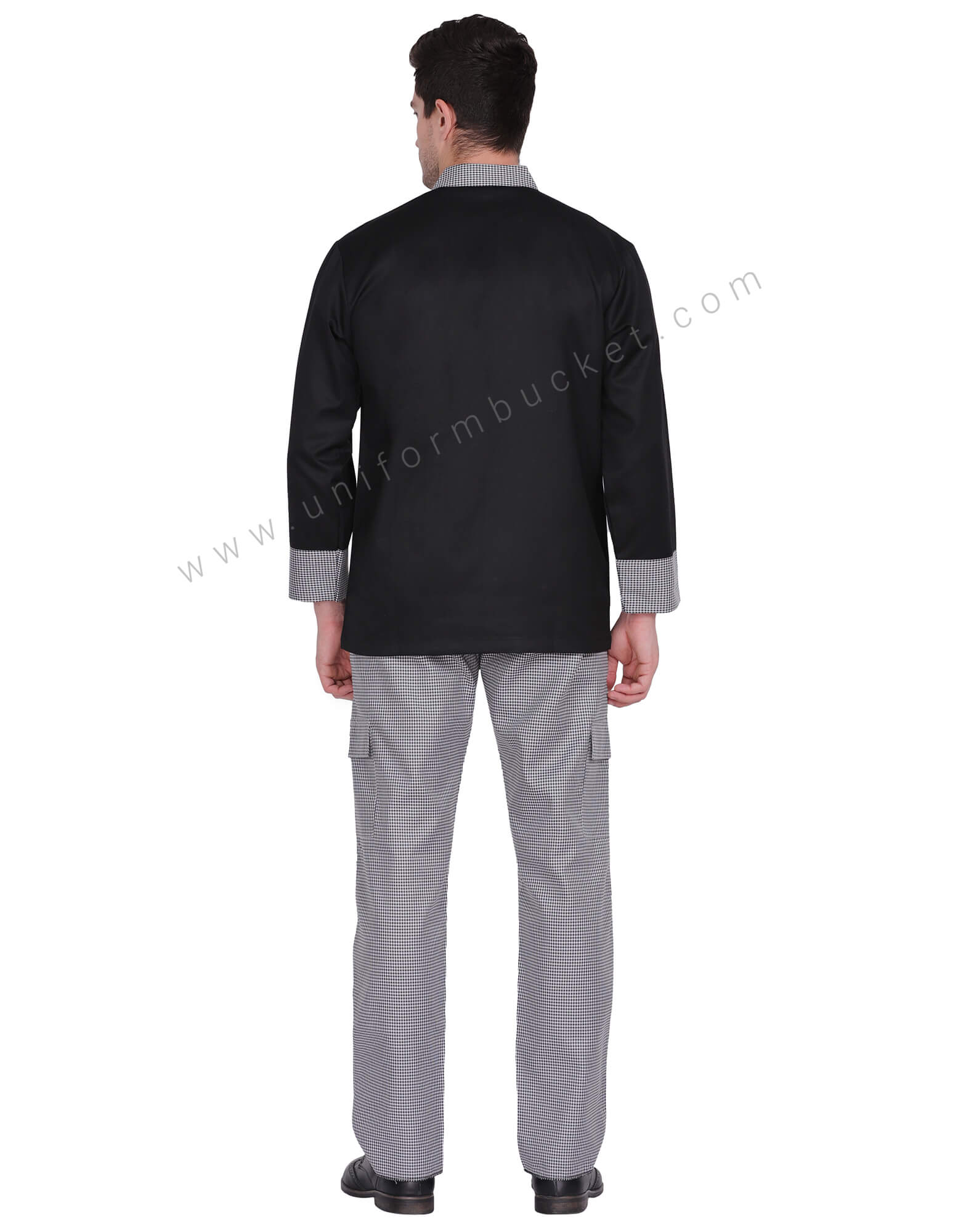 Overlap Crossover neck Black Chef Coat