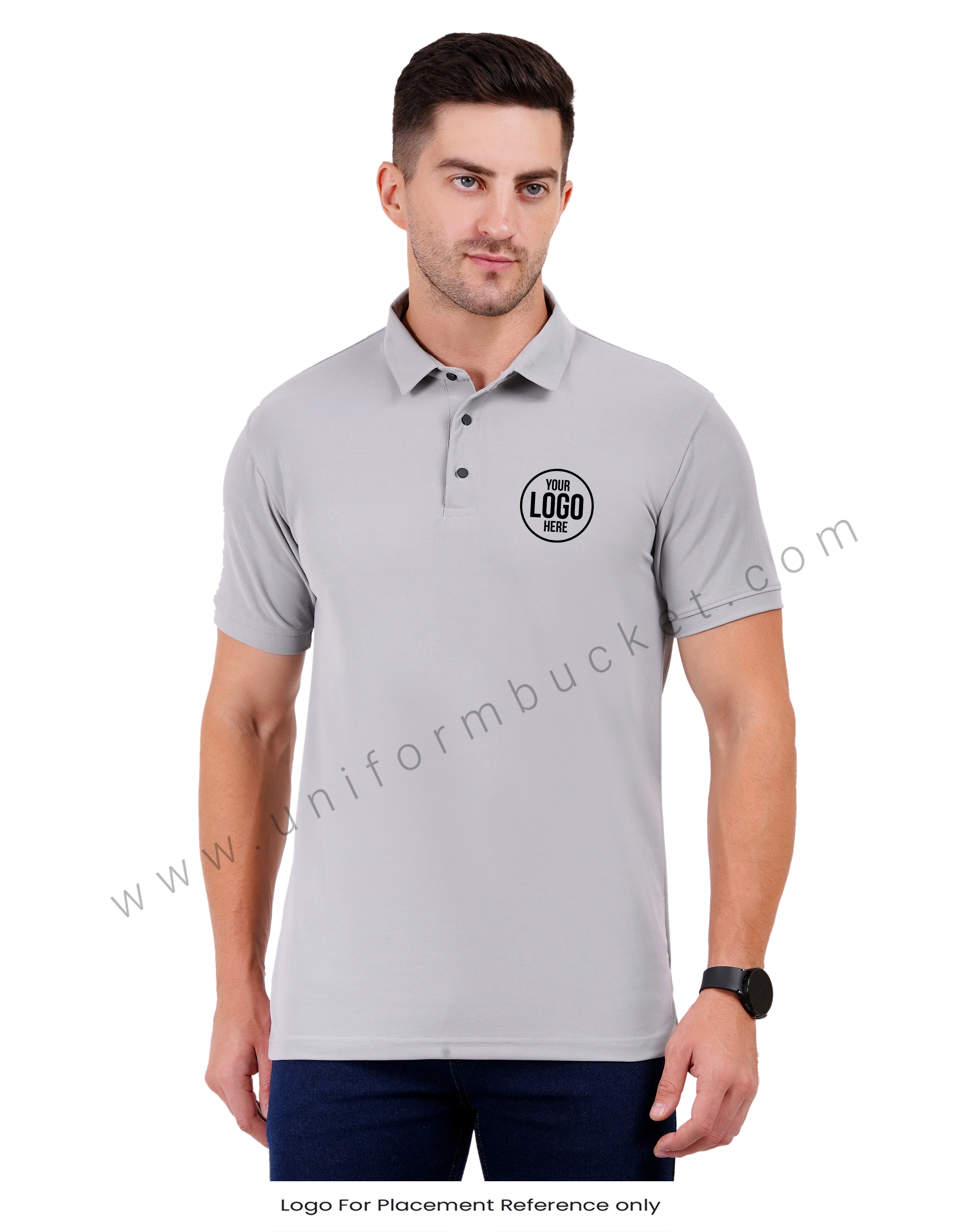 Plain Light Grey Polo T-shirt