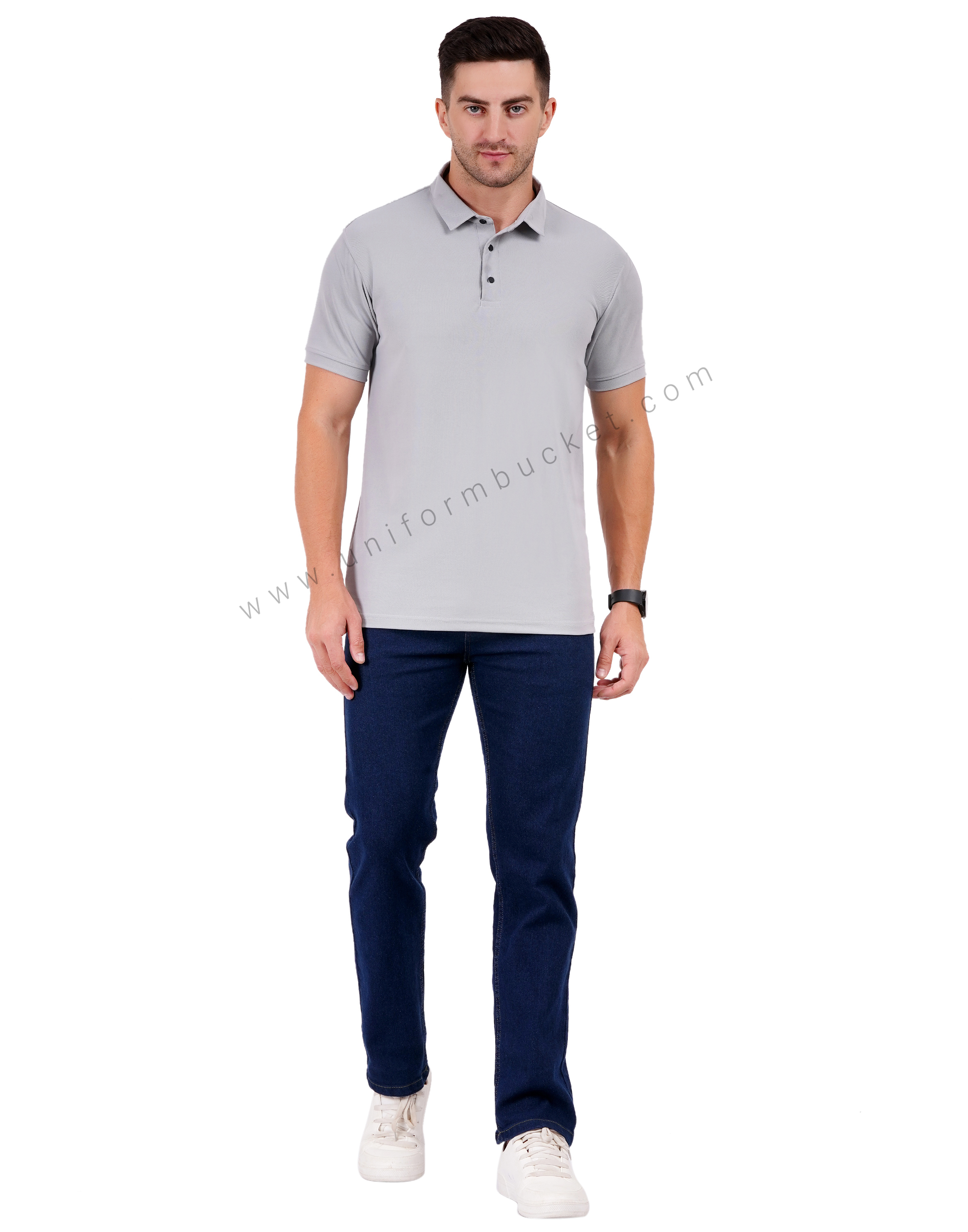 Plain Light Grey Polo T-shirt