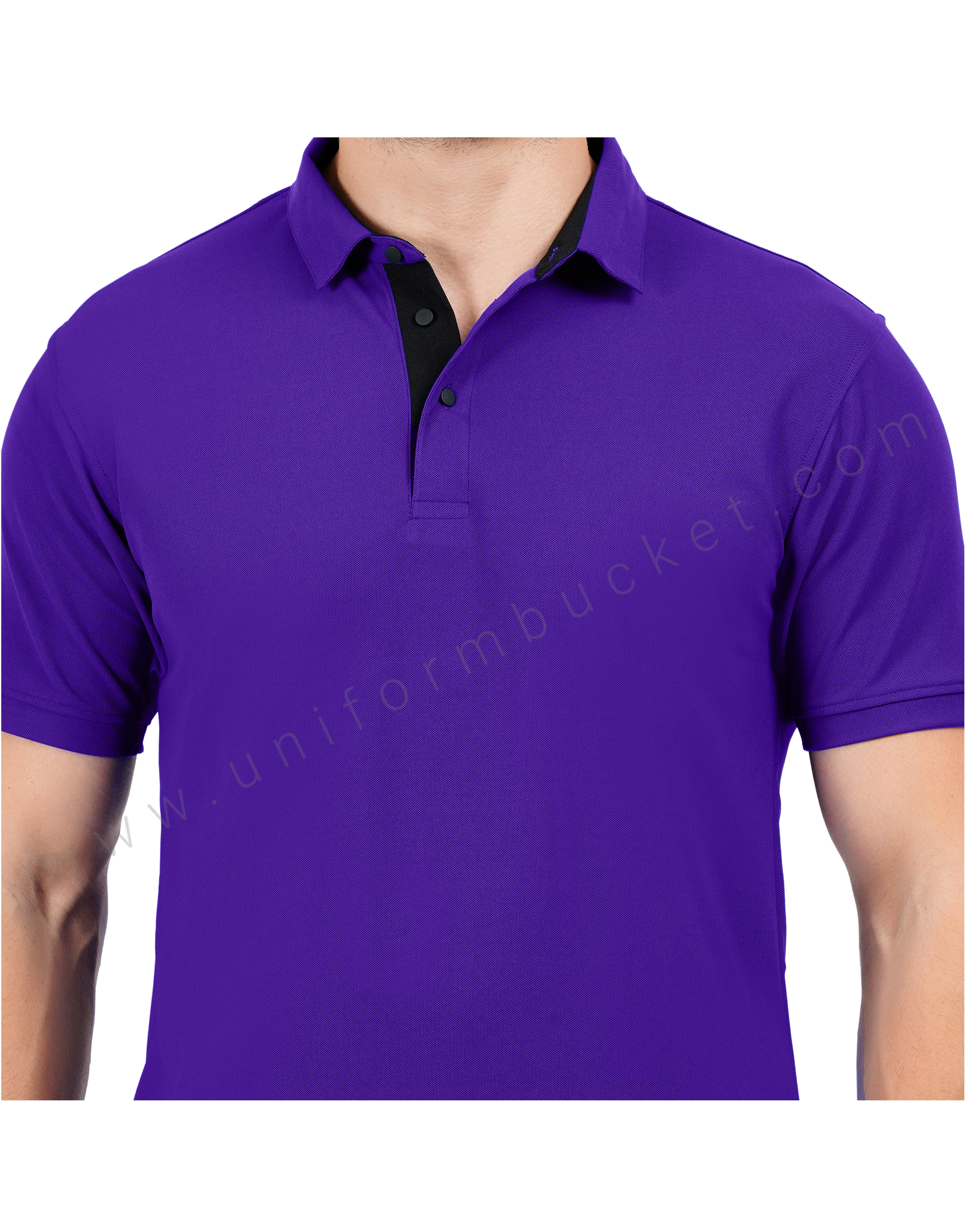 Purple polo T-shirt with Black trim