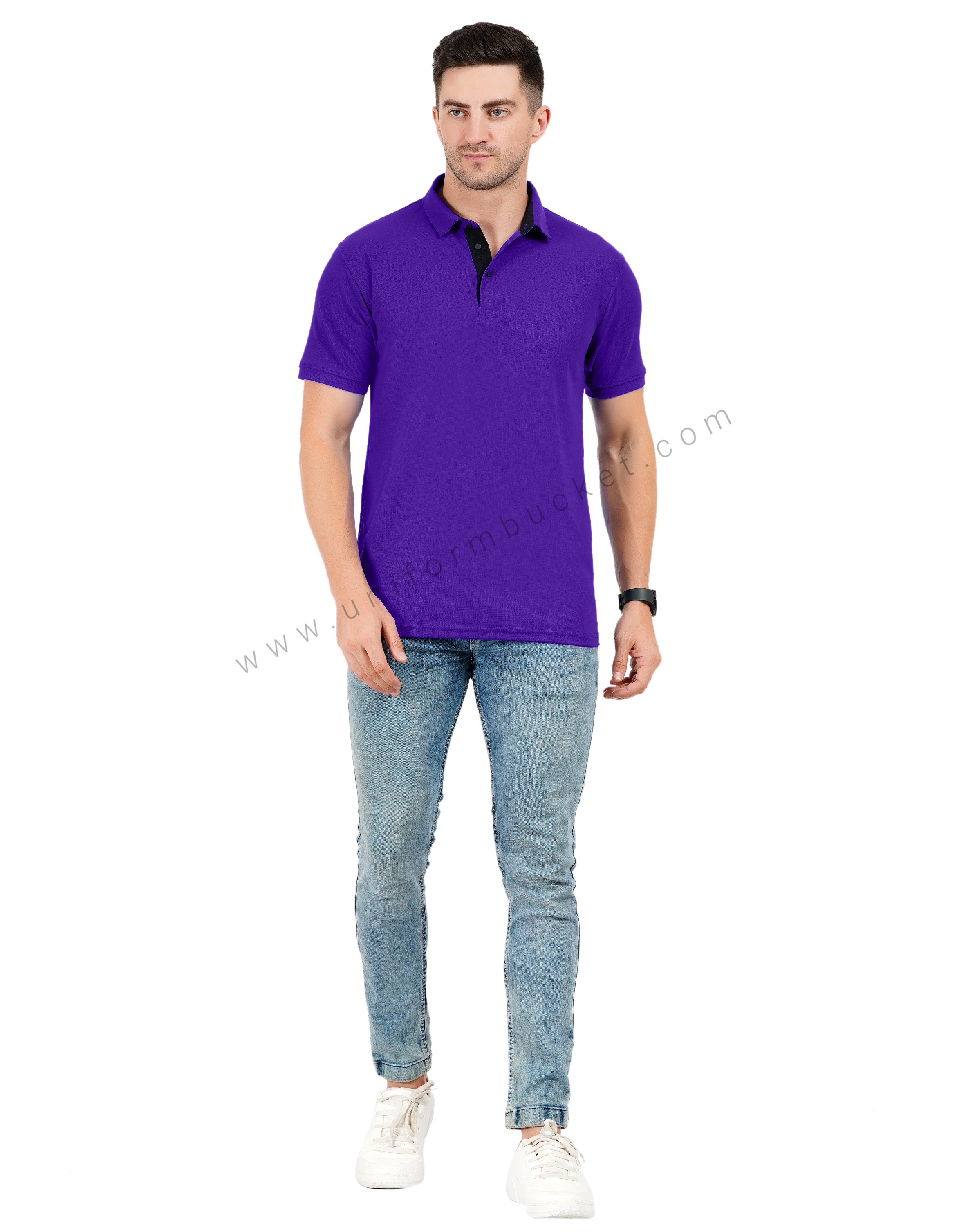Purple polo T-shirt with Black trim