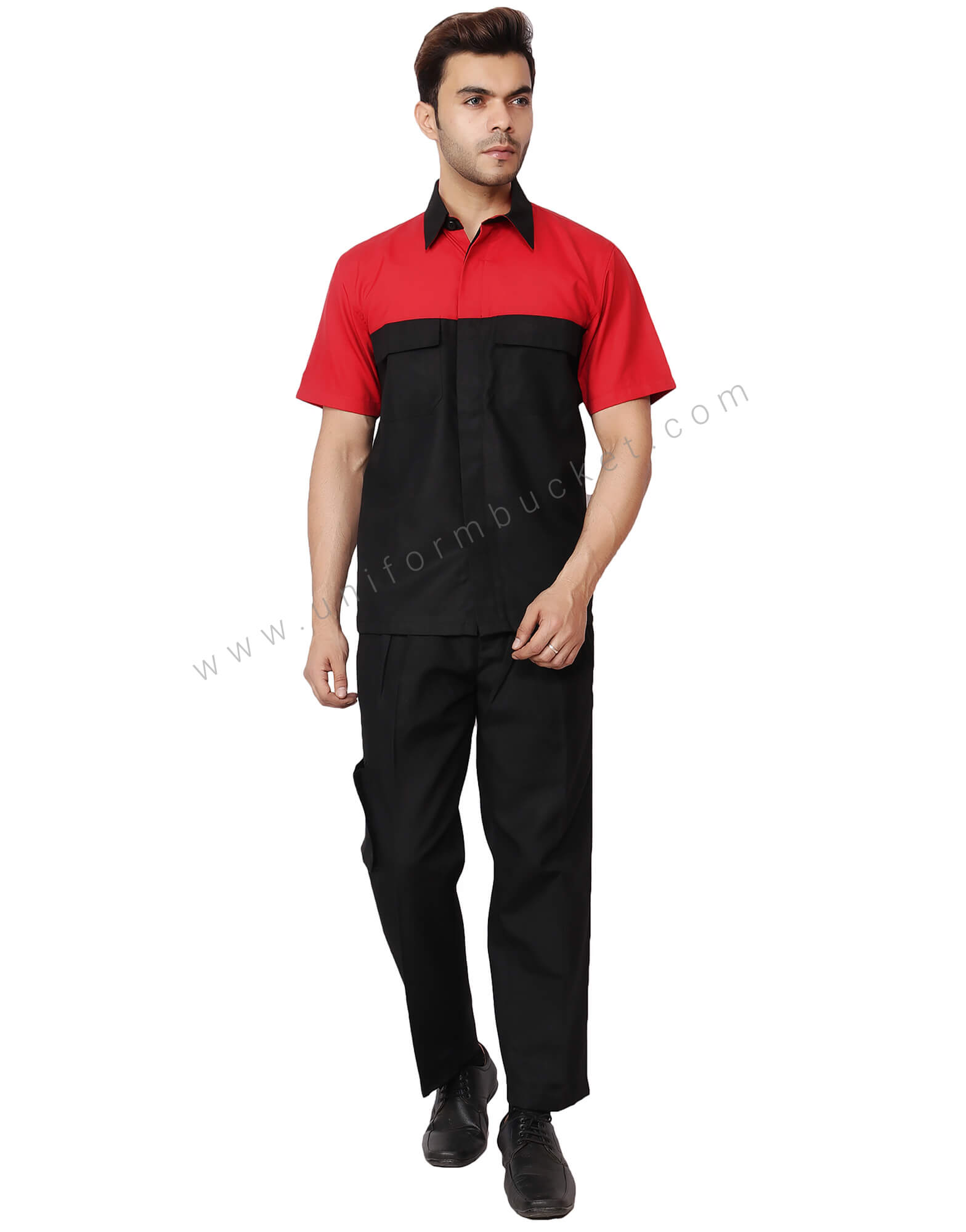 Red And Black Stylish Work Wear Shirt
