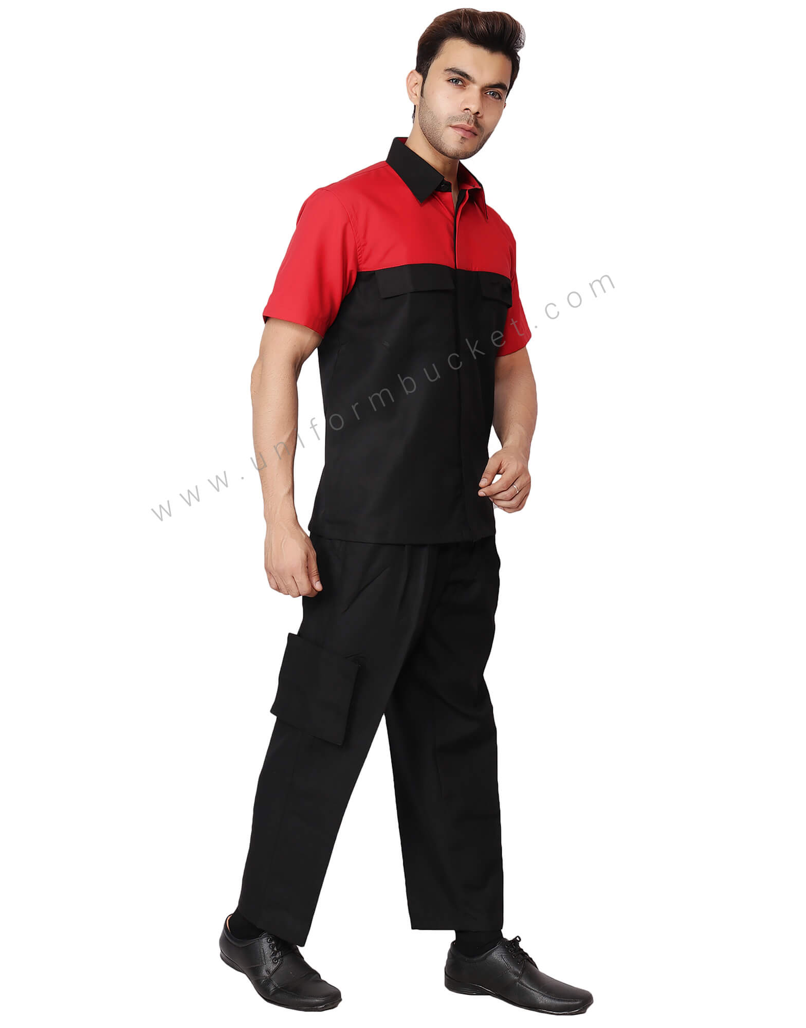 Red And Black Stylish Work Wear Shirt