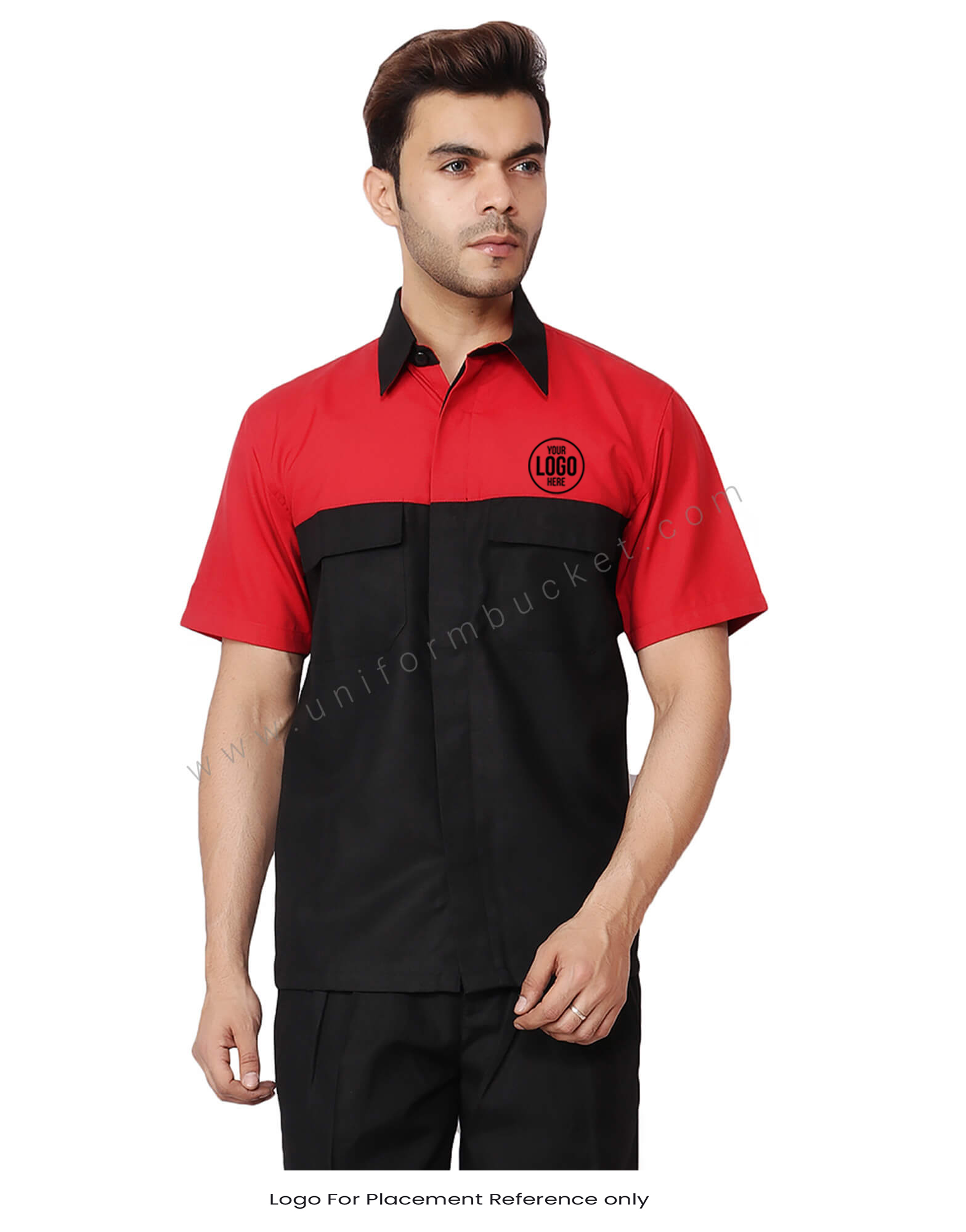 Red And Black Stylish Work Wear Shirt