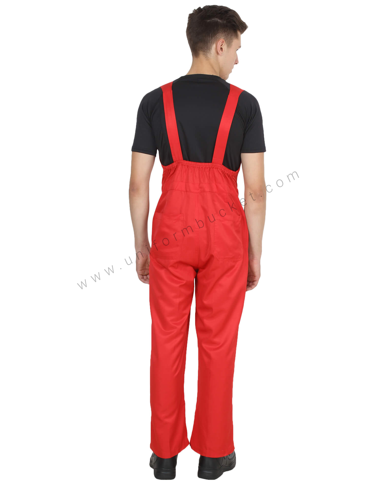 V-Neck Red Bib Overall