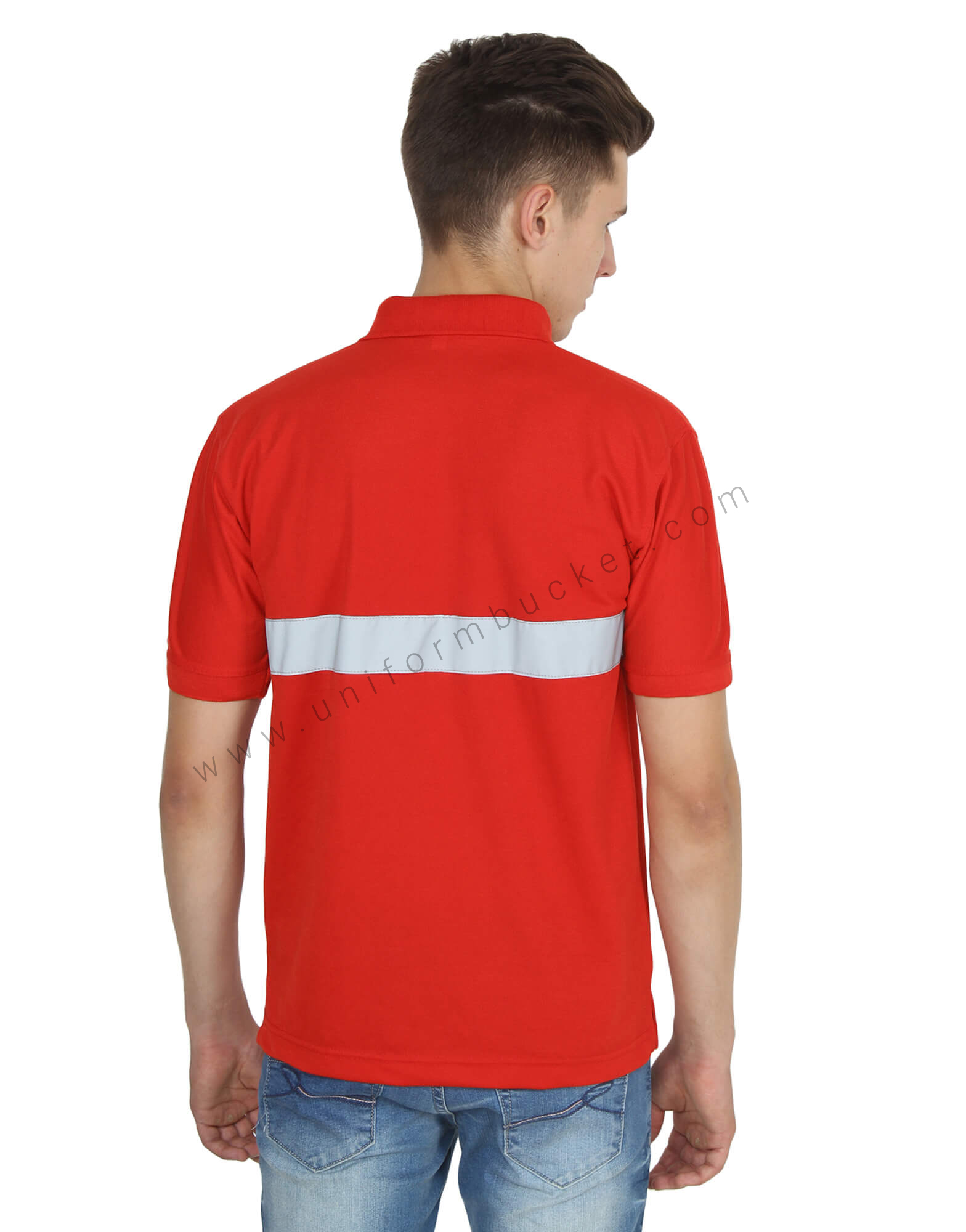 Red Hi- Visibility Polo T- Shirt