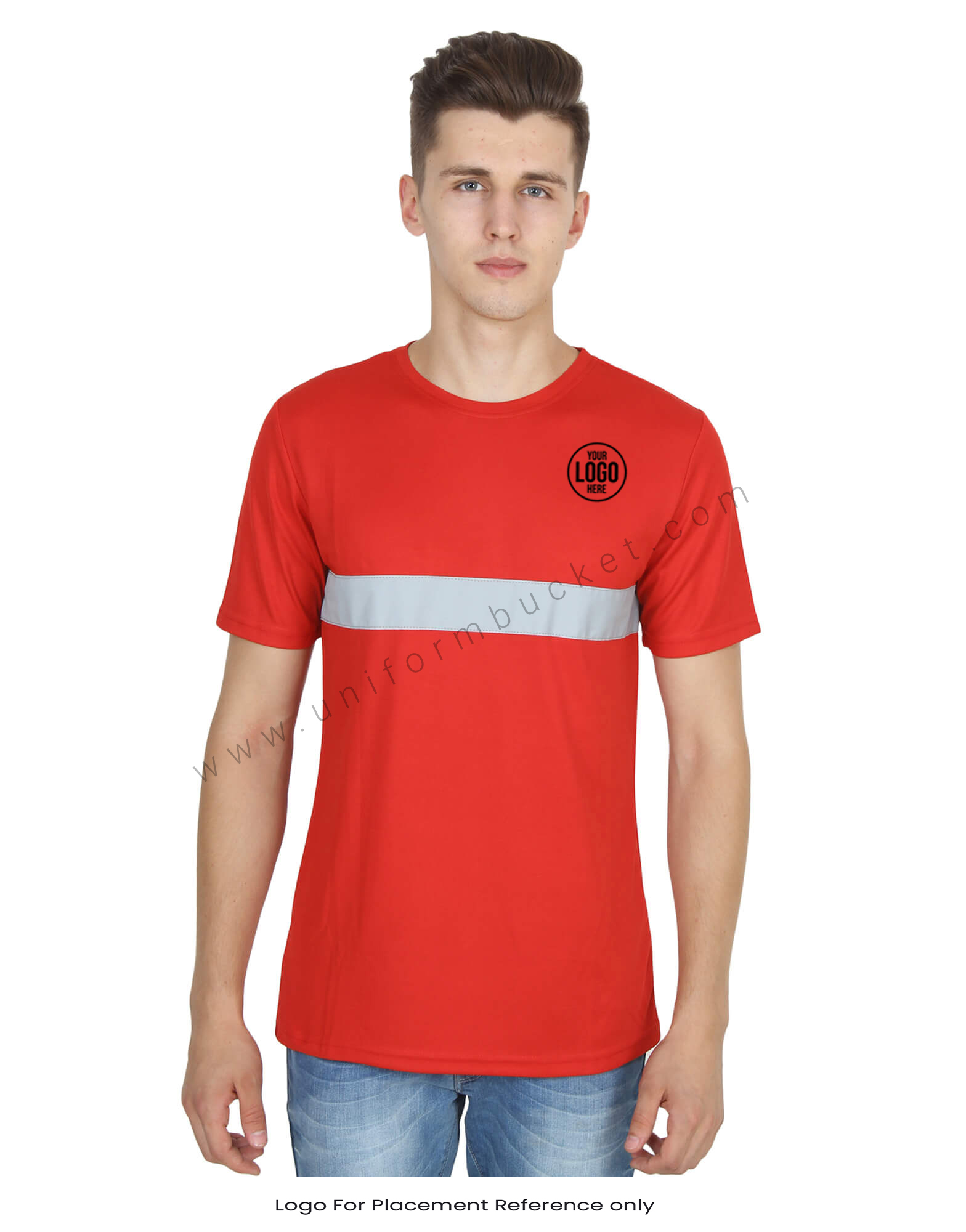 Red Round Neck Hi- Visibility T- Shirt