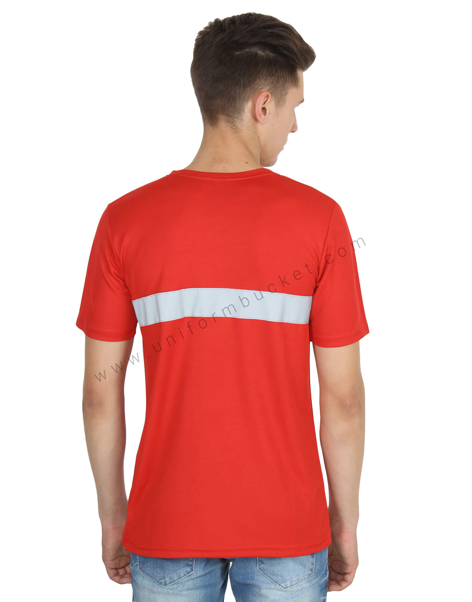 Red Round Neck Hi- Visibility T- Shirt