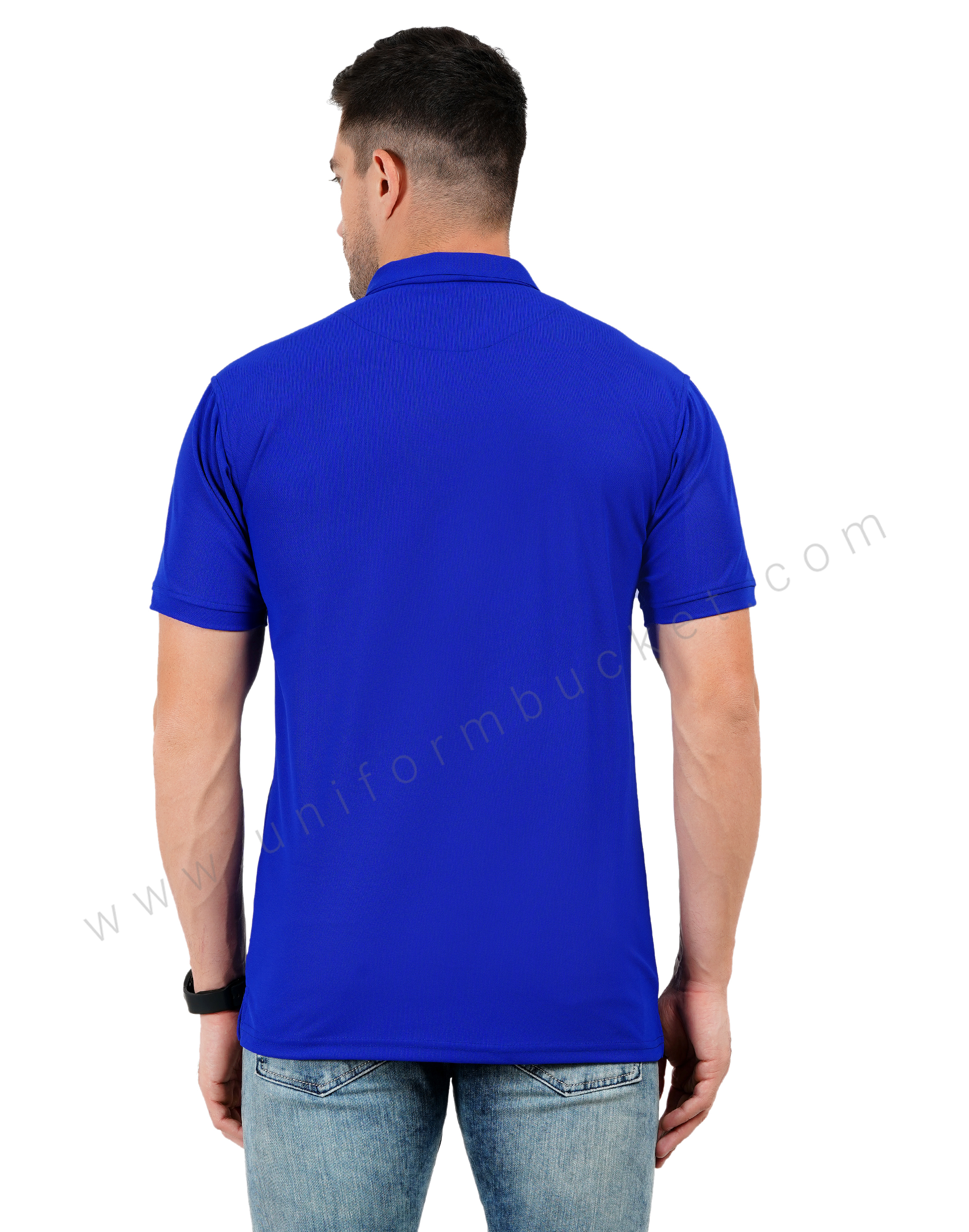 Royal blue zipper polo T-shirt