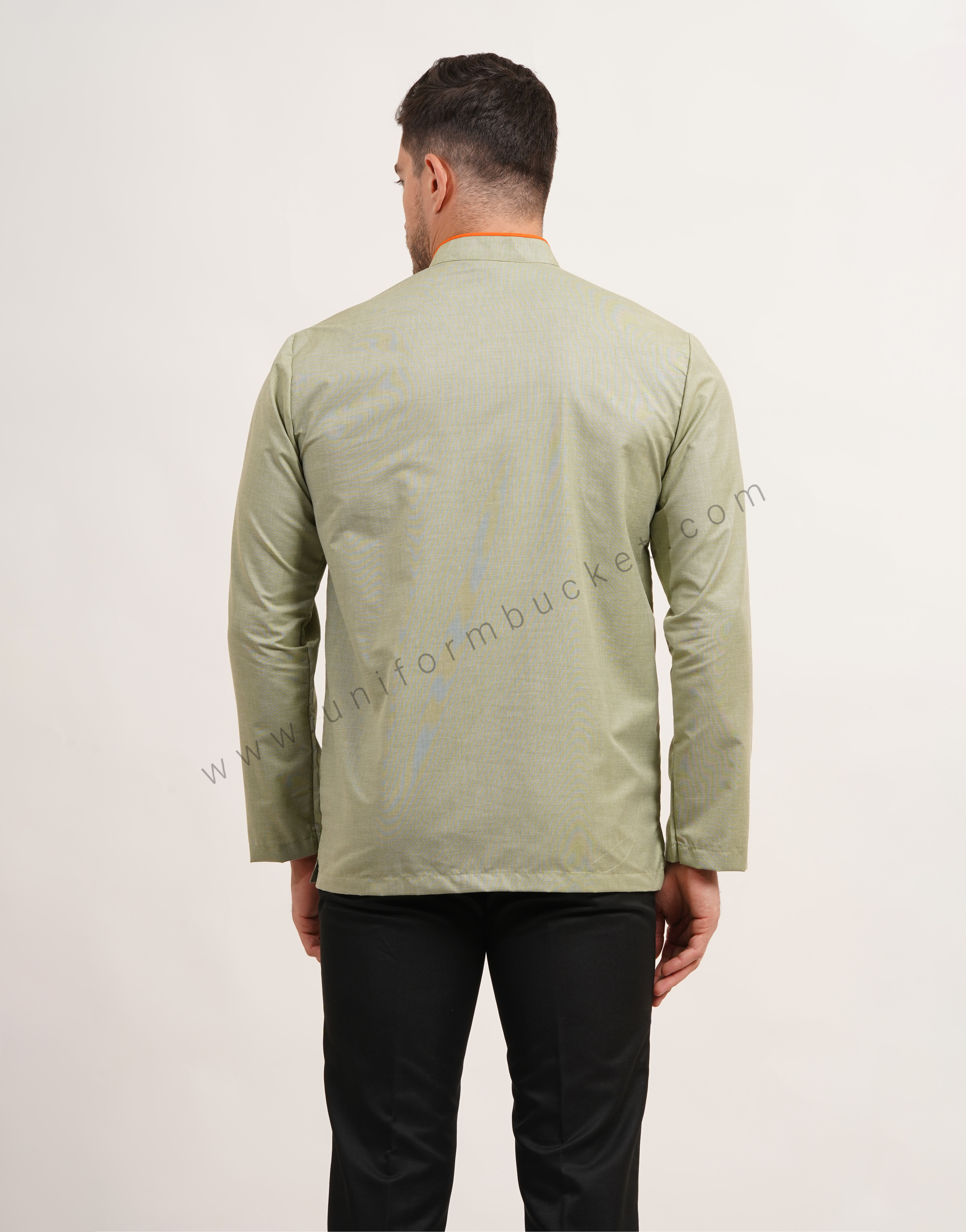Sage green short male kurta with full sleeve