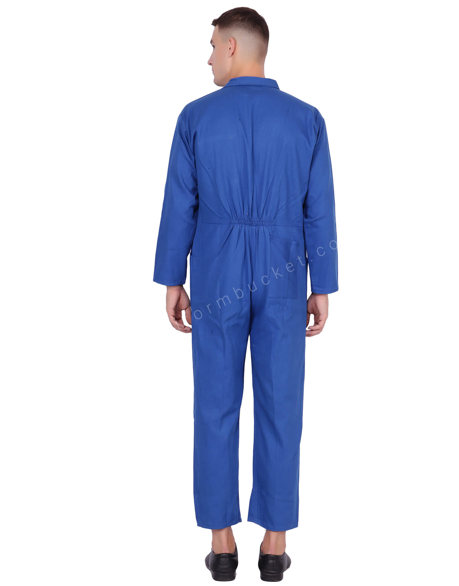 Sapphire blue Zipper Dungaree With Side Pockets
