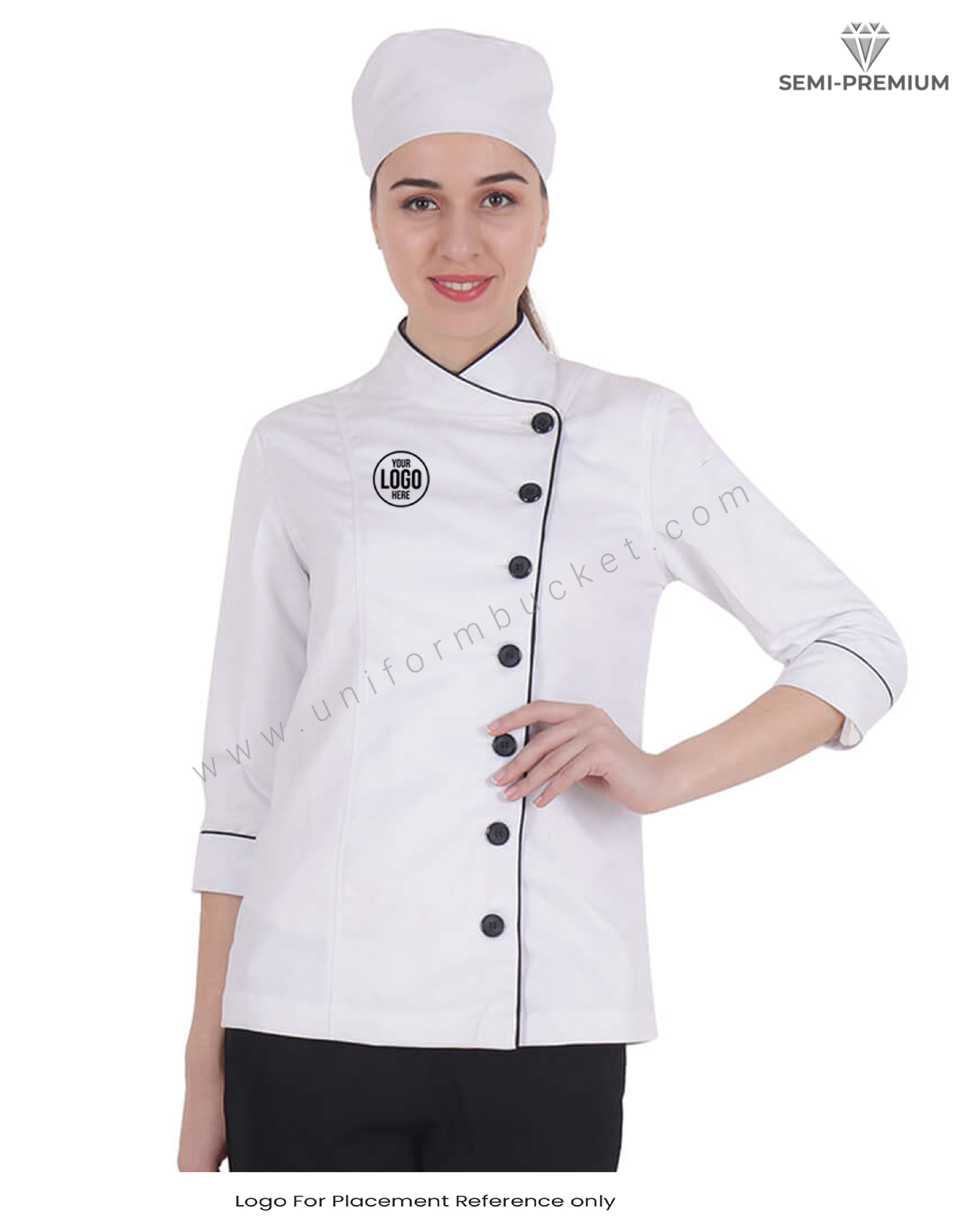 Single Breasted Chef Coat For Women