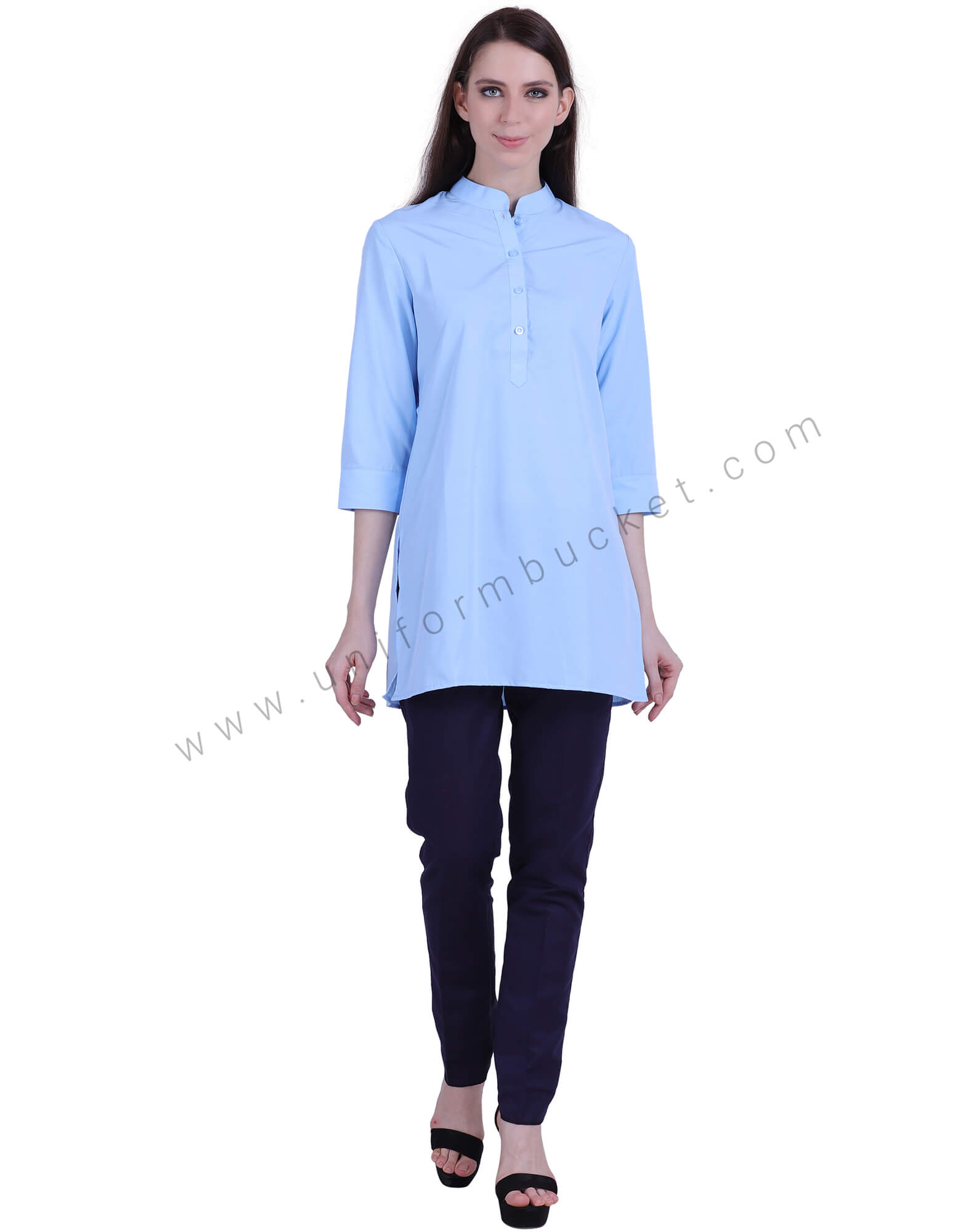 Sky Blue Ban Collar Kurta