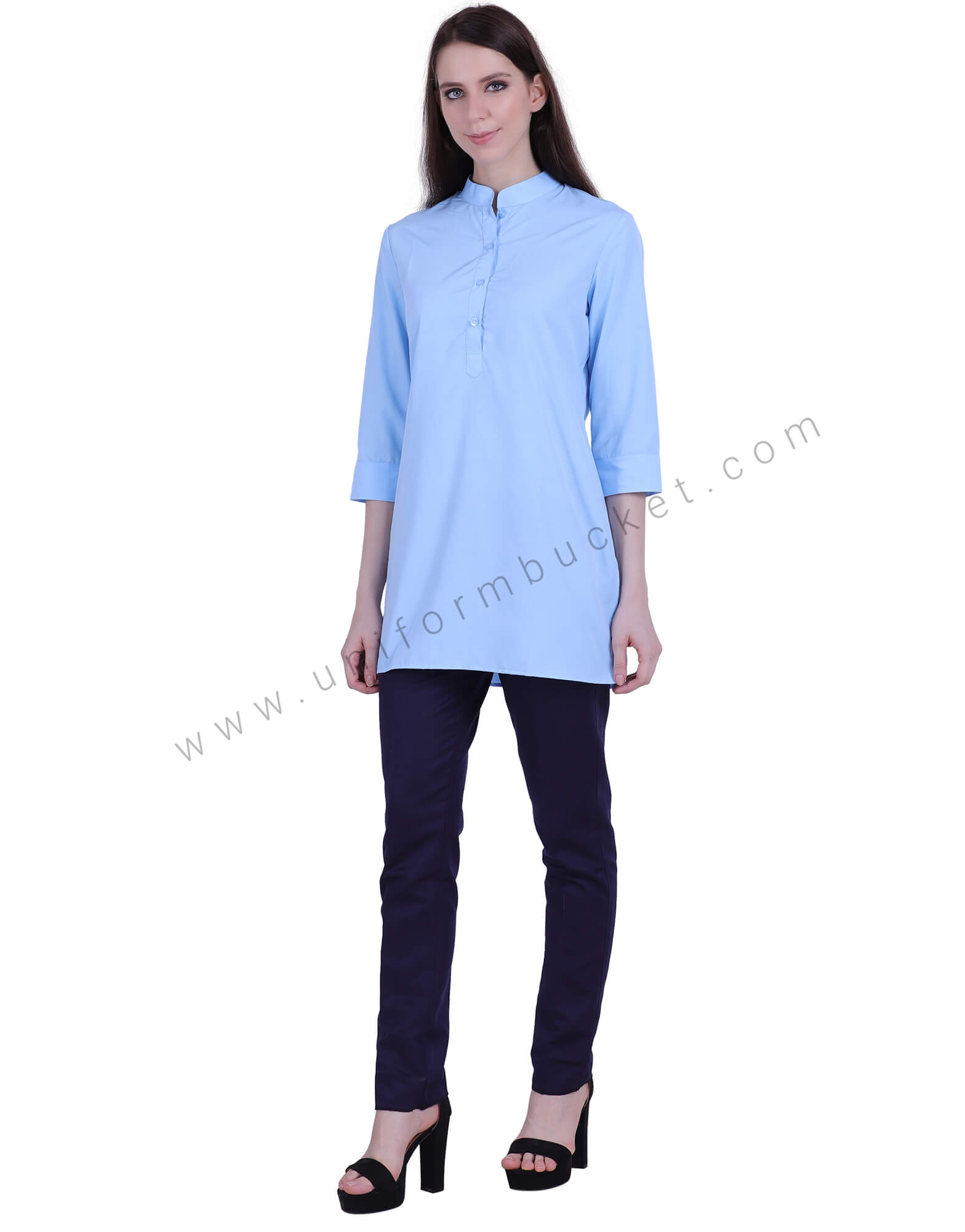 Sky Blue Ban Collar Kurta