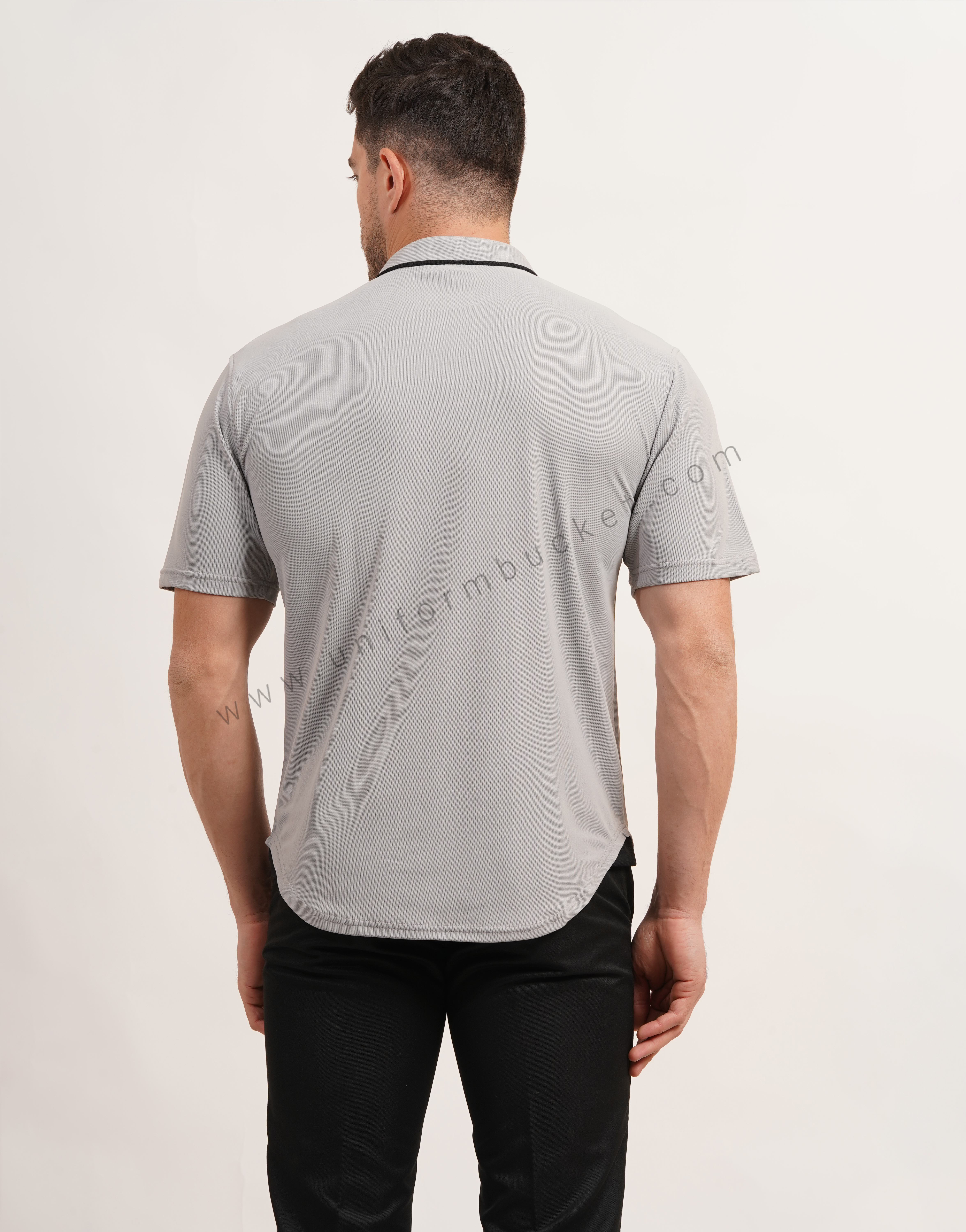 stylish ban collar  t-shirt with apple cut bottom  & patch pocket