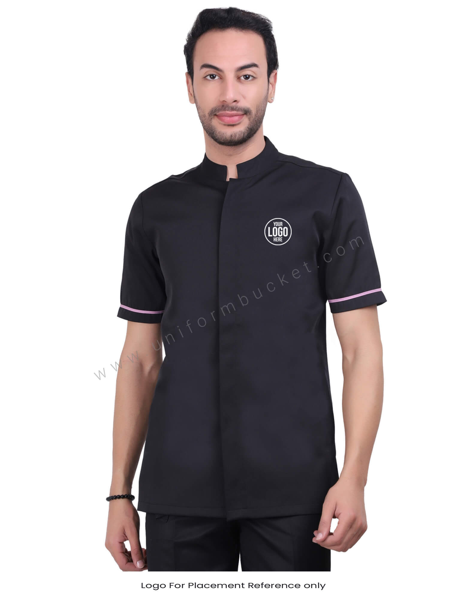 Stylish Black Shirt With Pink Highlights