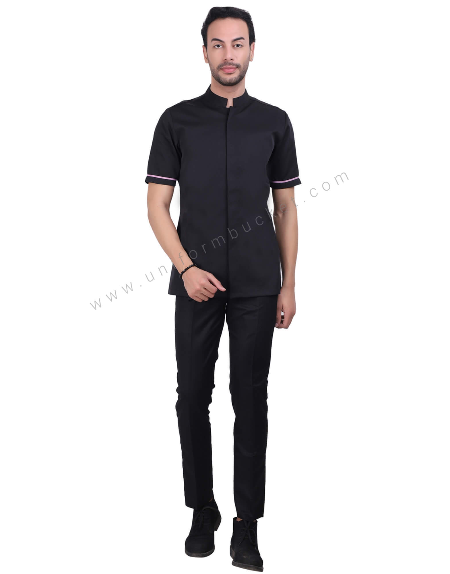 Stylish Black Shirt With Pink Highlights