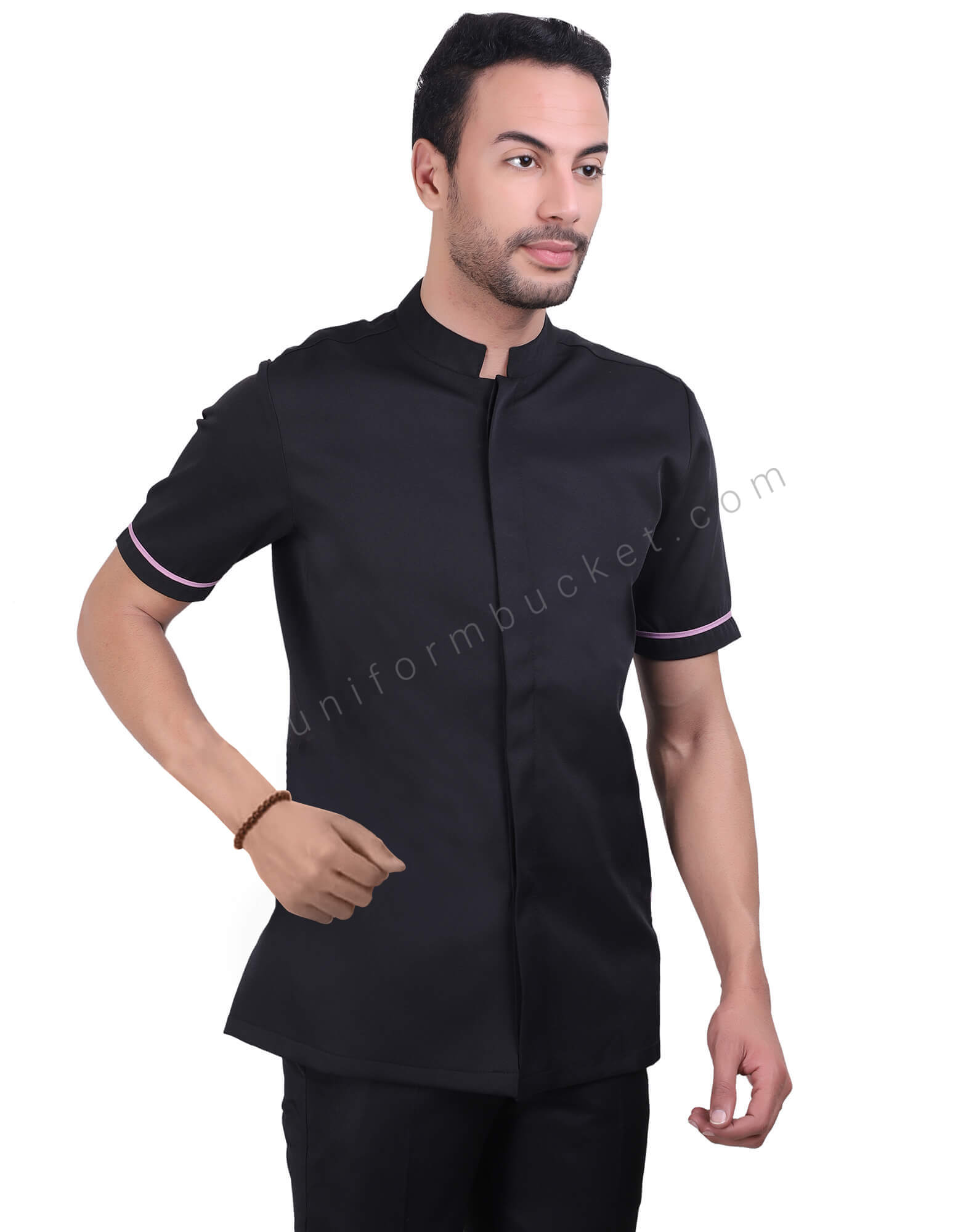 Stylish Black Shirt With Pink Highlights