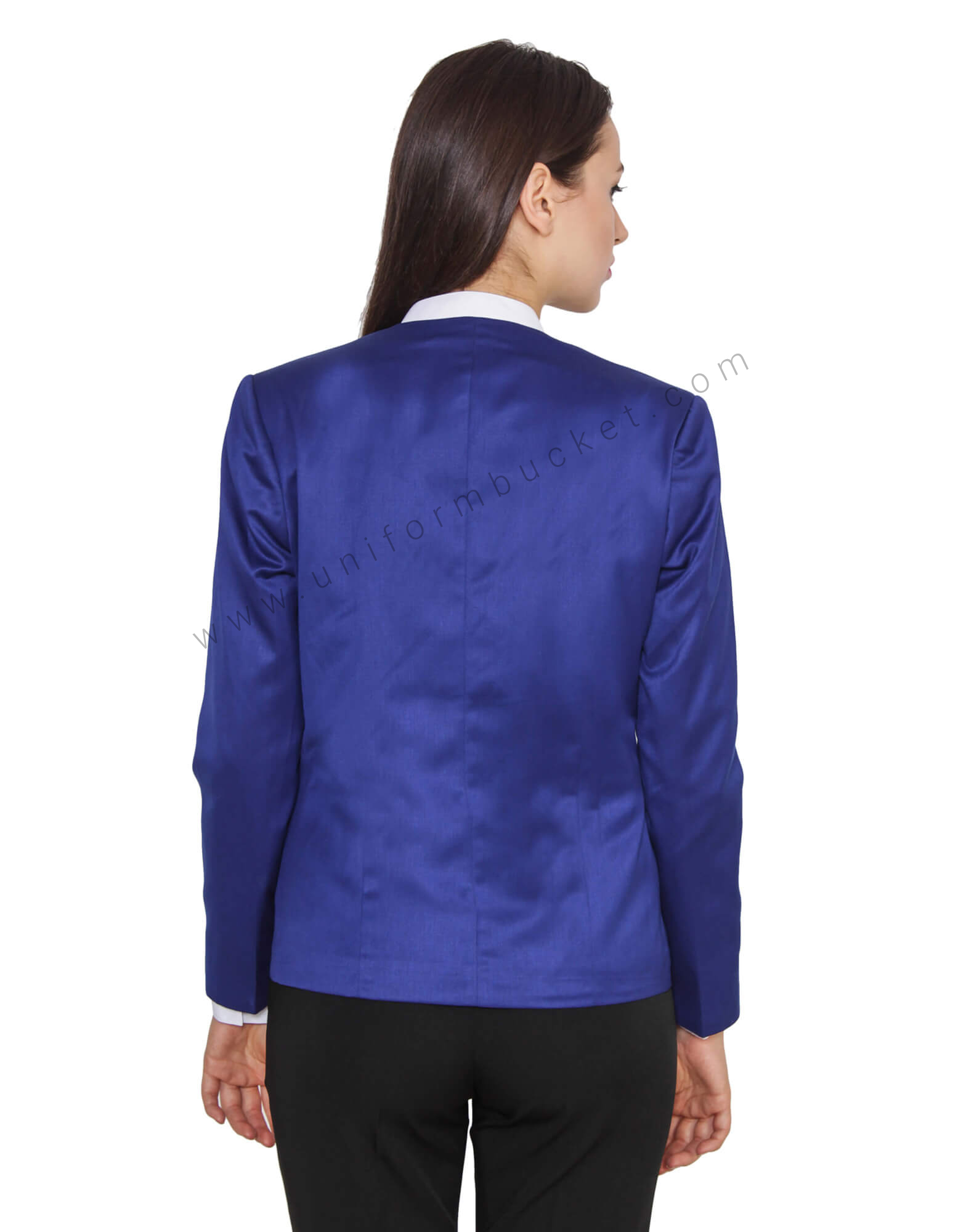 Round Neck Lapis Blue Stylish Blazer