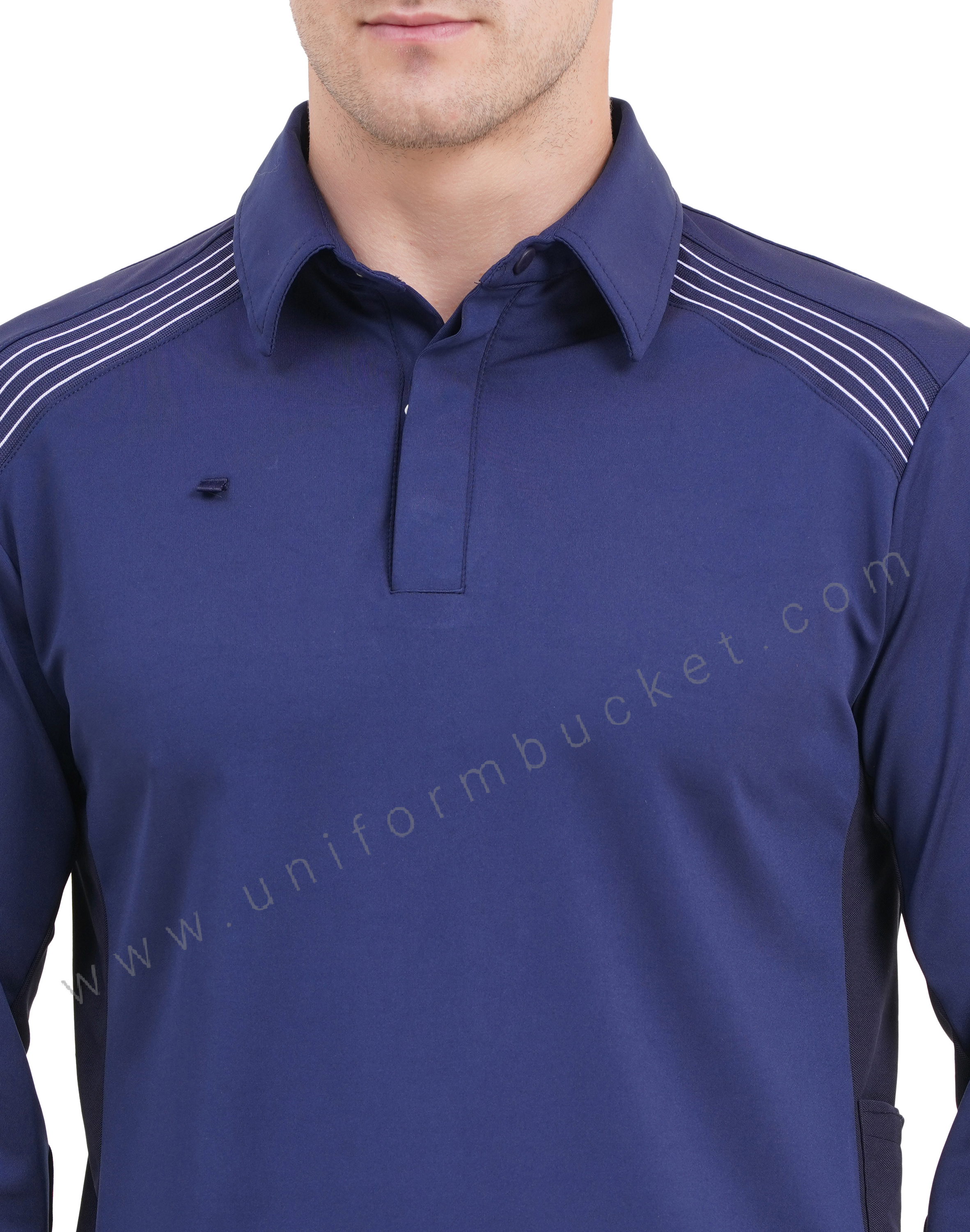 stylish navy blue full sleeve  t-shirt with one side  pen holder pocket