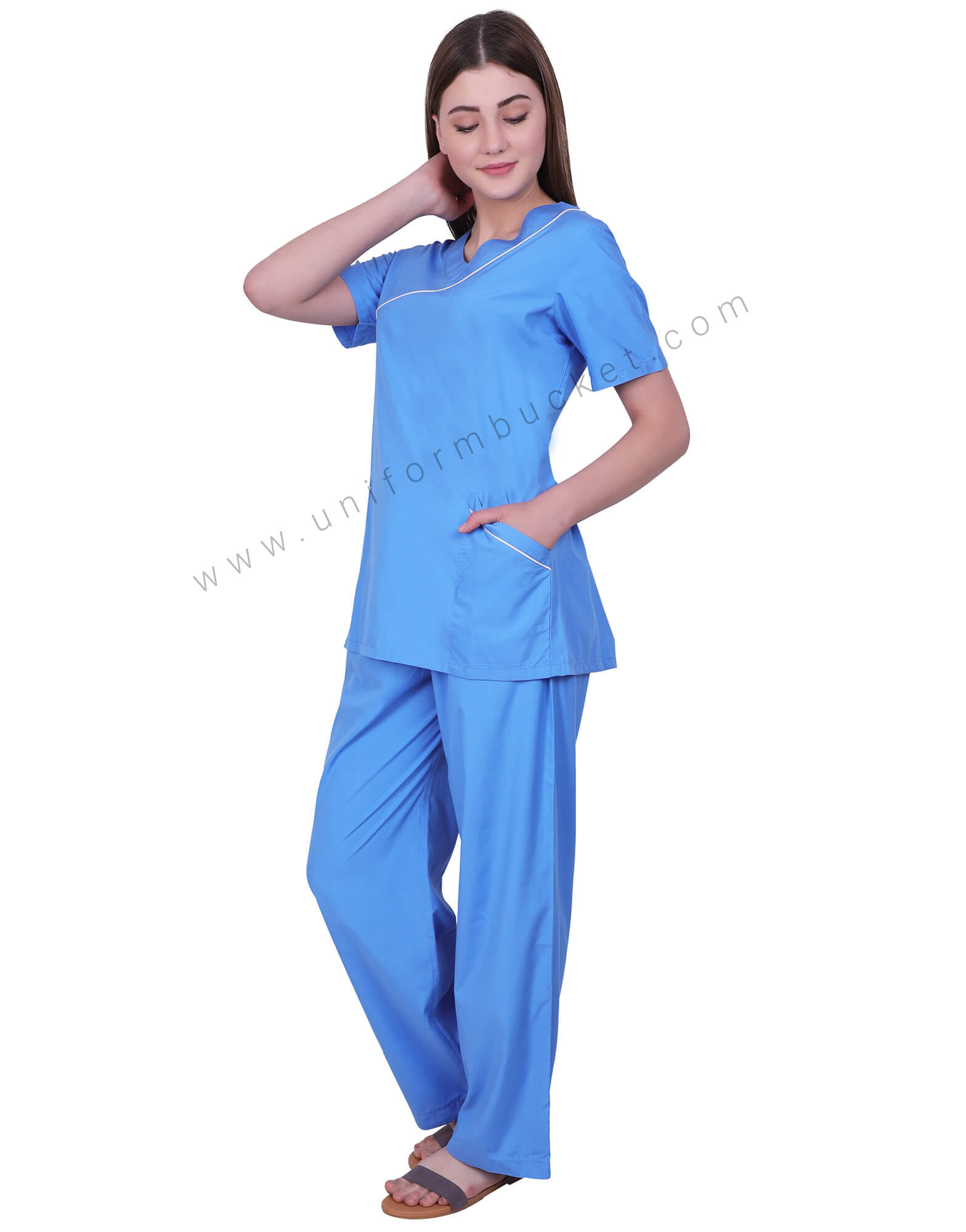 Stylish V-Neck Tunic With Side Pockets