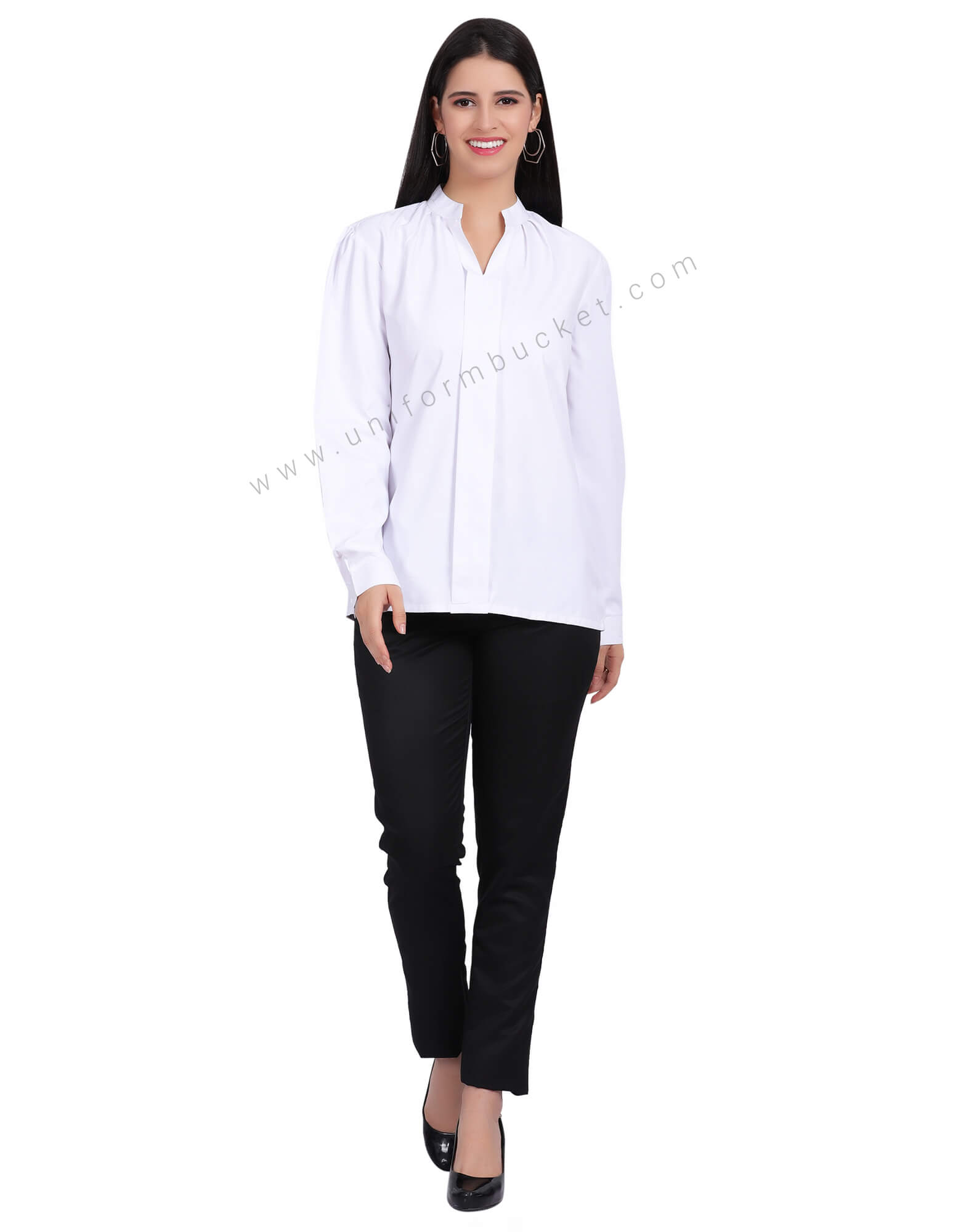 STYLISH V NECK TOP WITH FRONT SLIT