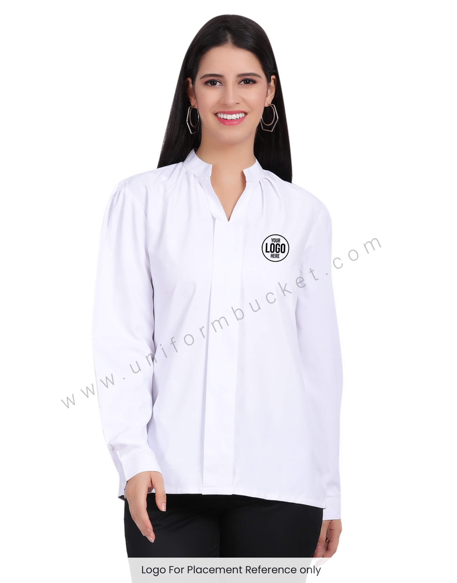 STYLISH V NECK TOP WITH FRONT SLIT