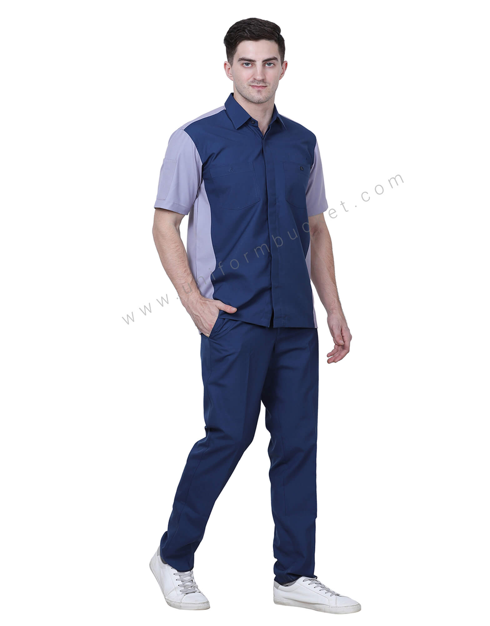 Blue And Grey Workwear Shirt