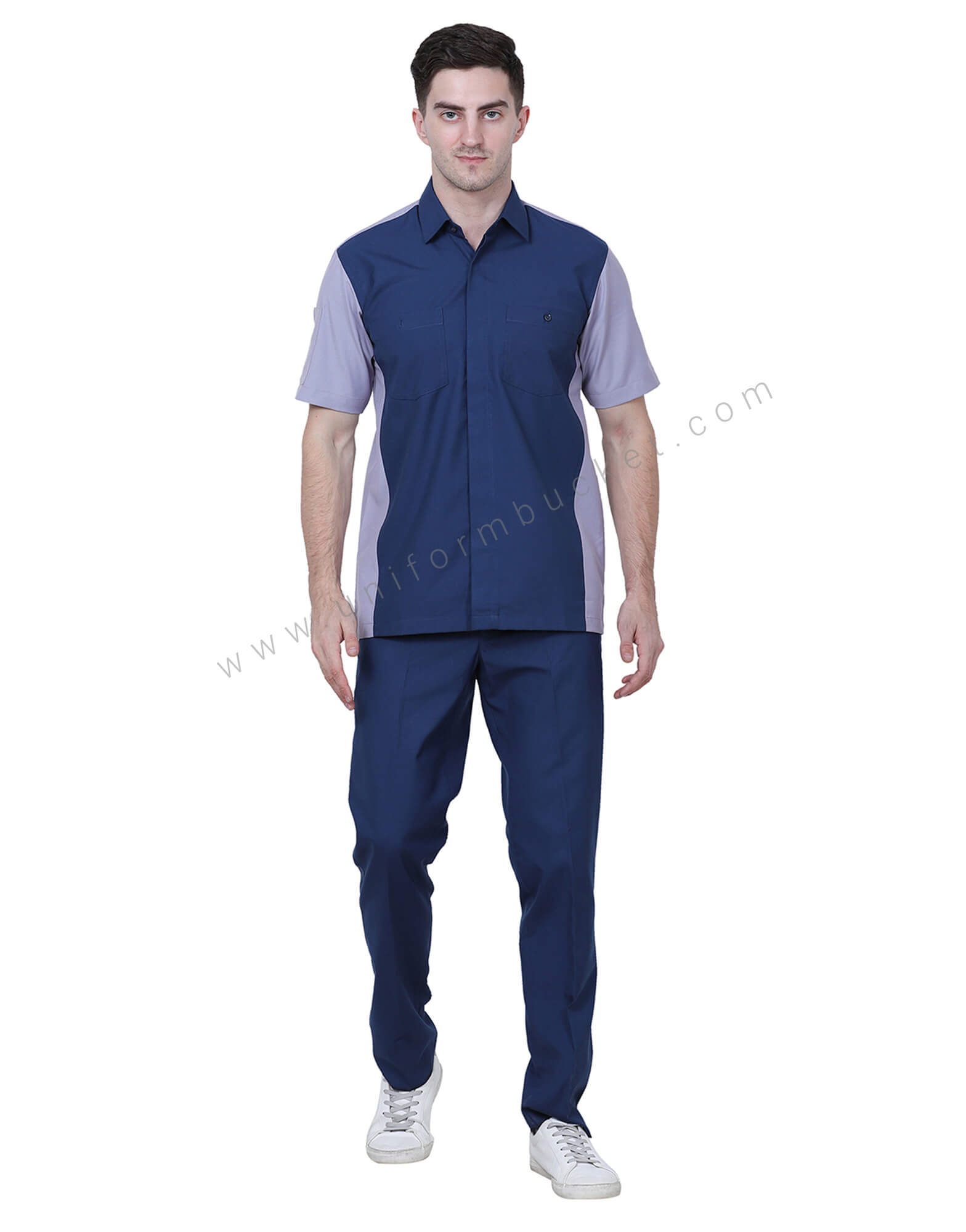 Blue And Grey Workwear Shirt