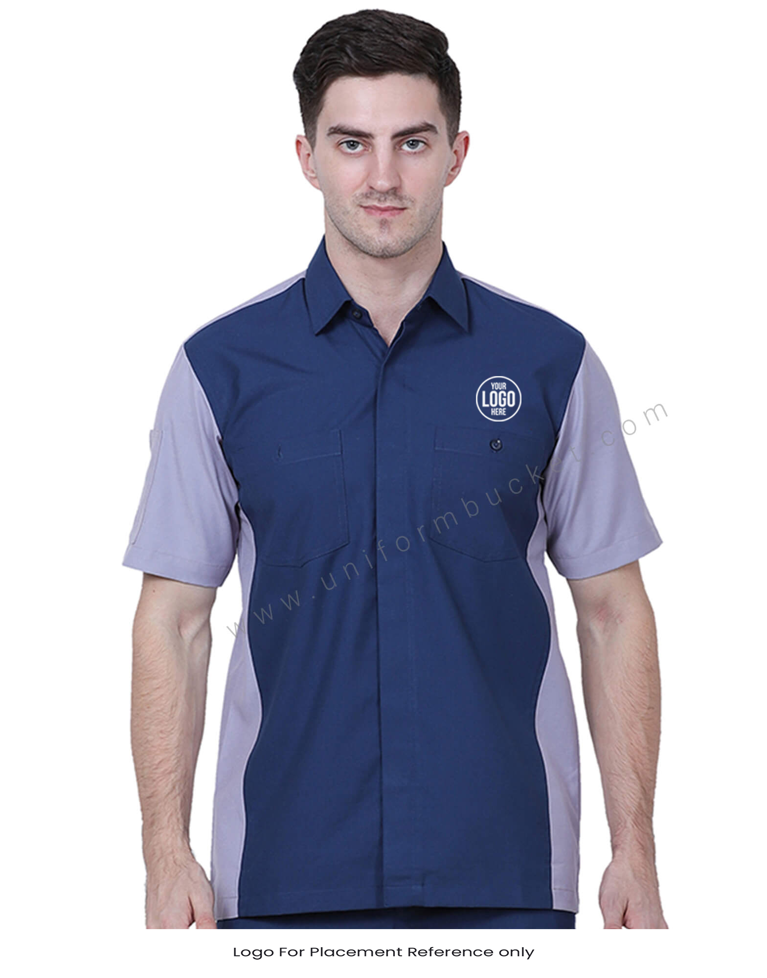 Buy Blue And Grey Workwear Shirt For Men Online @ Best Prices in India ...