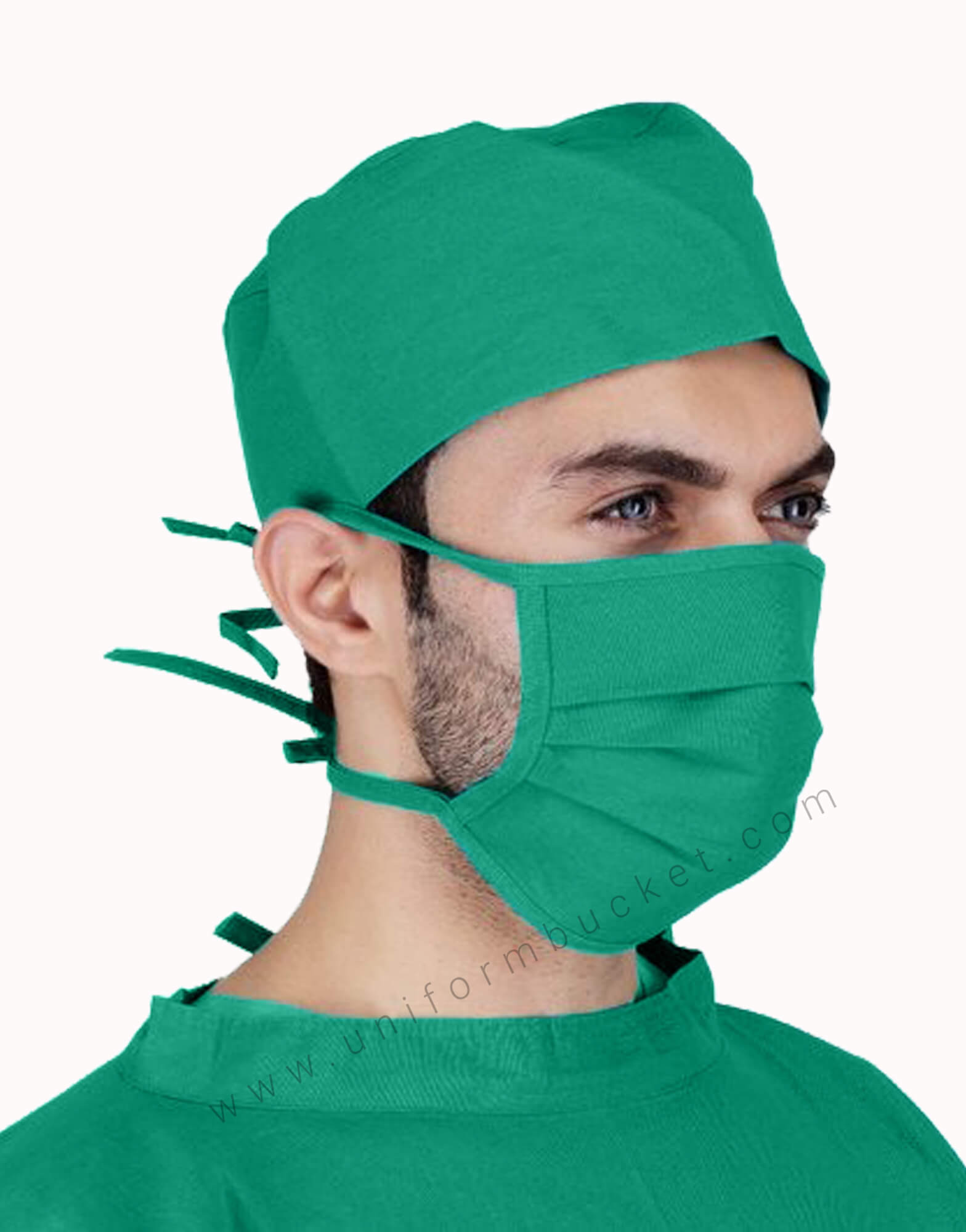 Buy Surgical Green Mask And Bandana Cap Set Unisex Online @ Best